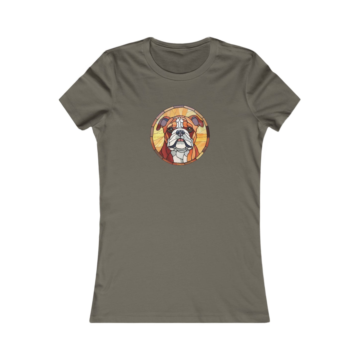 Stained Glass Bulldog Fitted Tee
