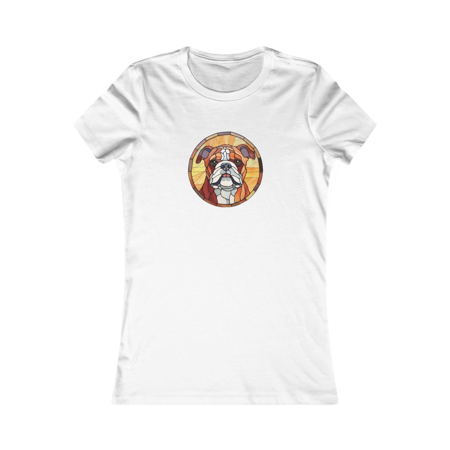 Stained Glass Bulldog Fitted Tee
