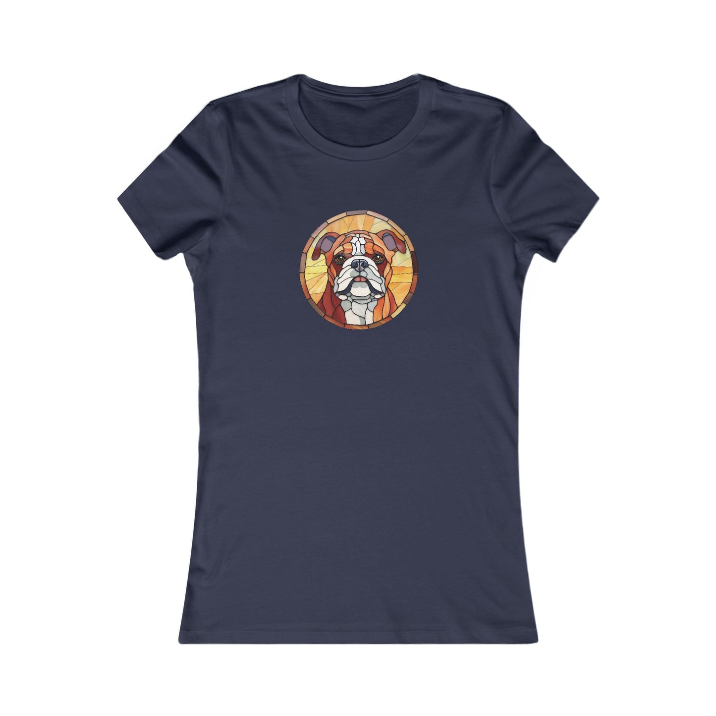 Stained Glass Bulldog Fitted Tee