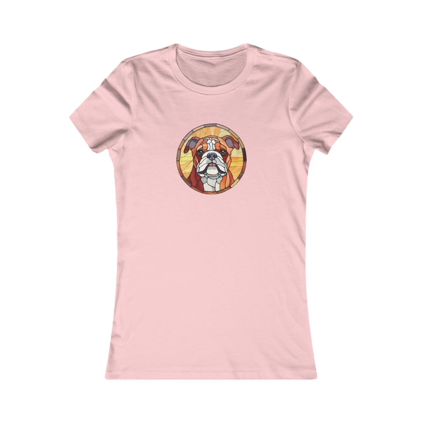 Stained Glass Bulldog Fitted Tee