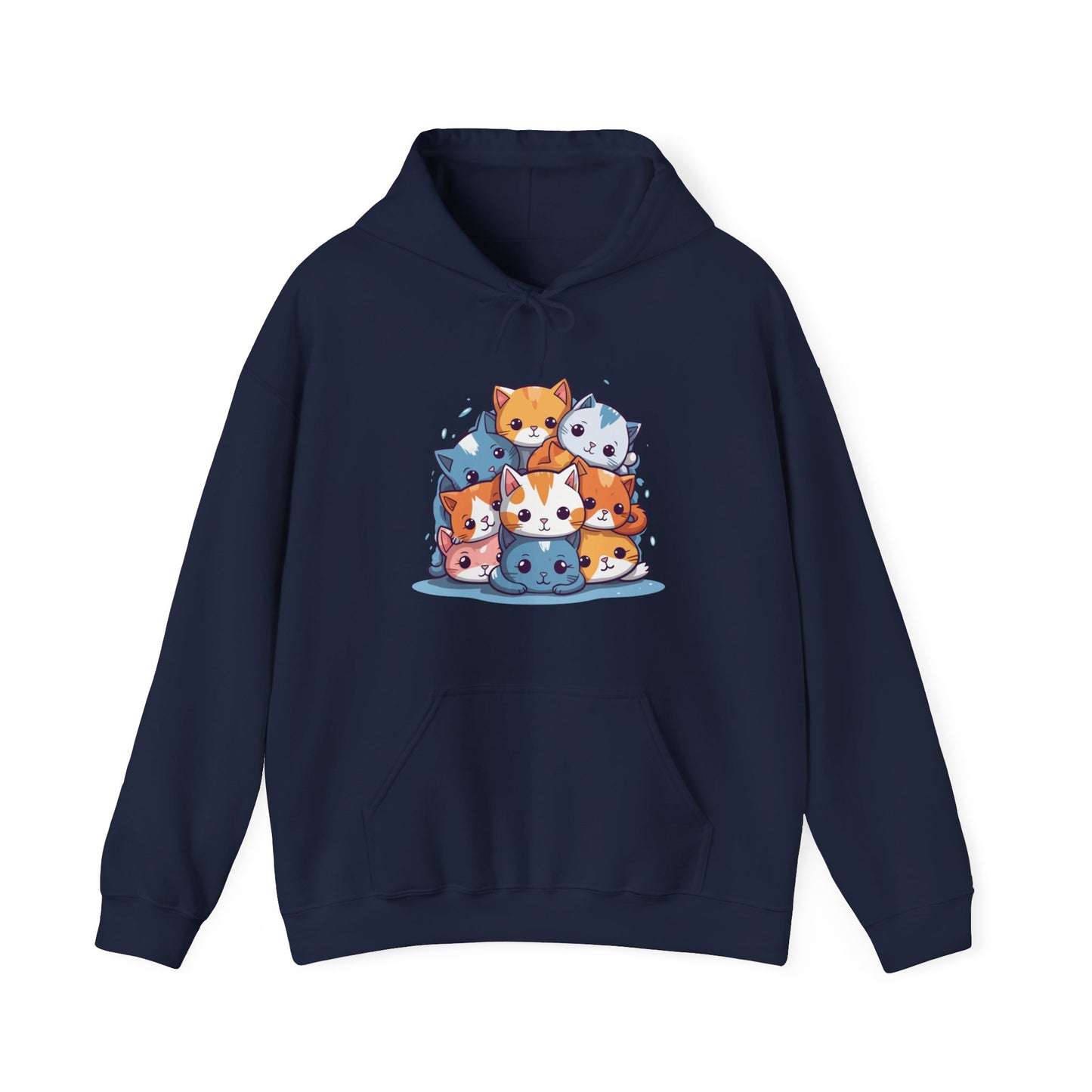 Cute Cat Pile Hooded Sweatshirt