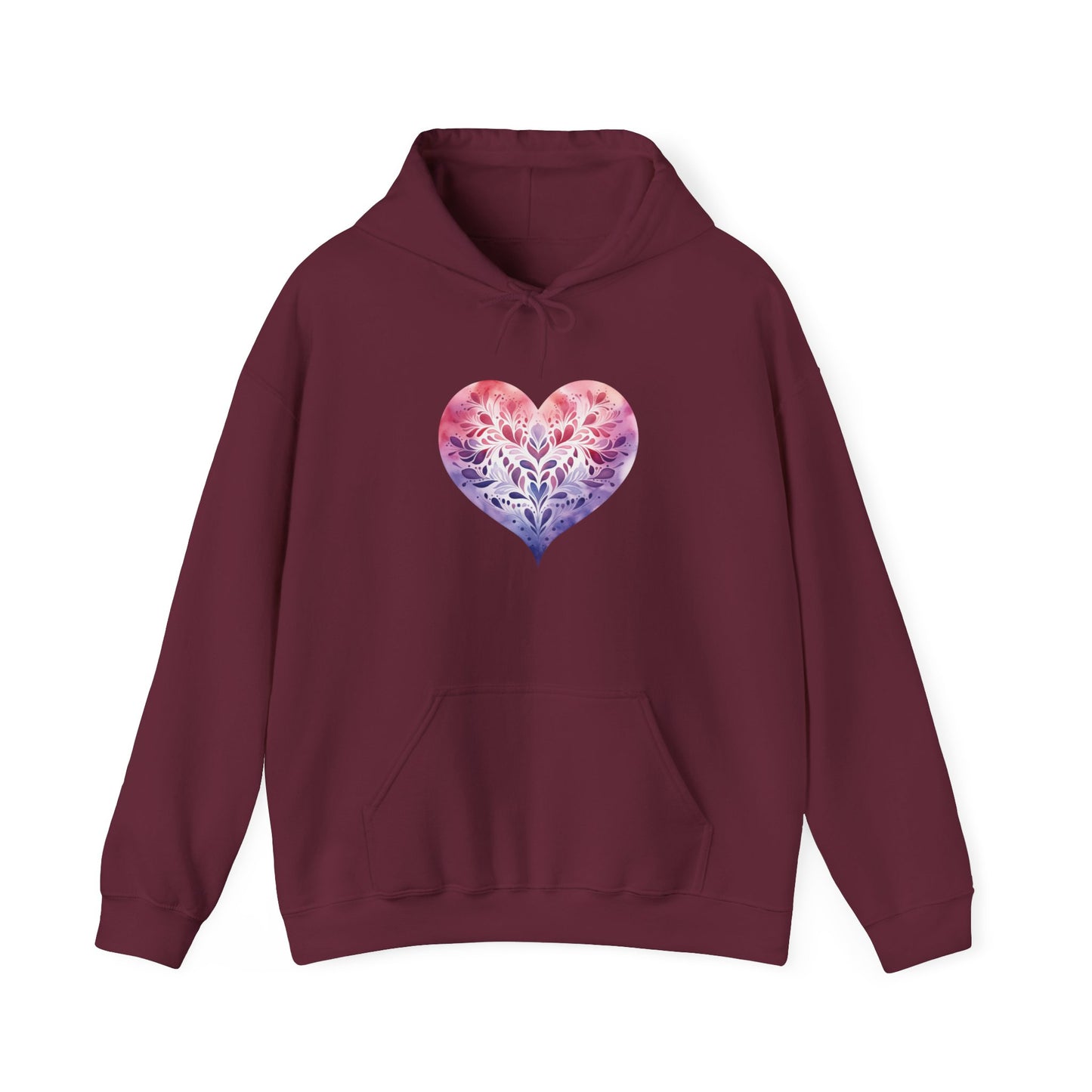 Watercolor Heart Hooded Sweatshirt 005