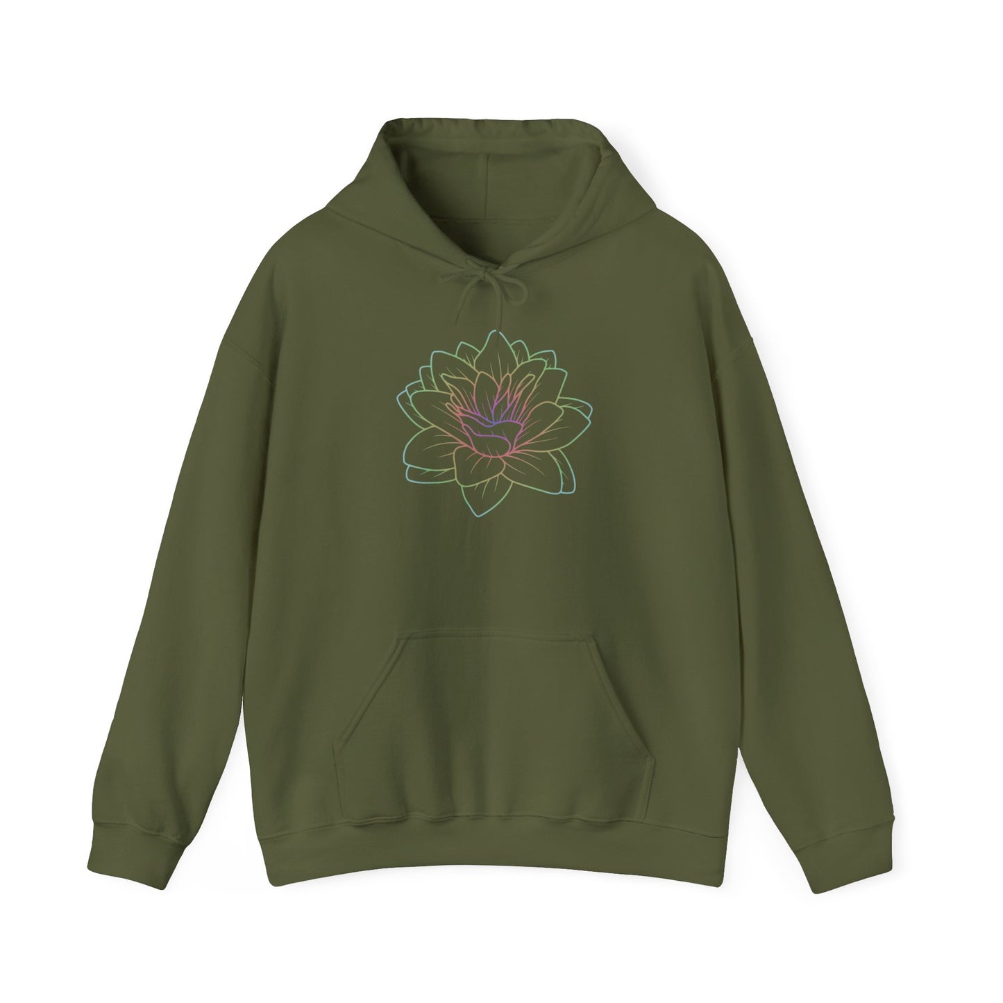 Colorful Lotus Hooded Sweatshirt