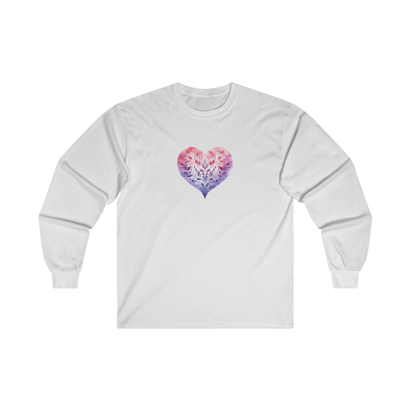 Watercolor Heart Long Sleeve Tee 005
