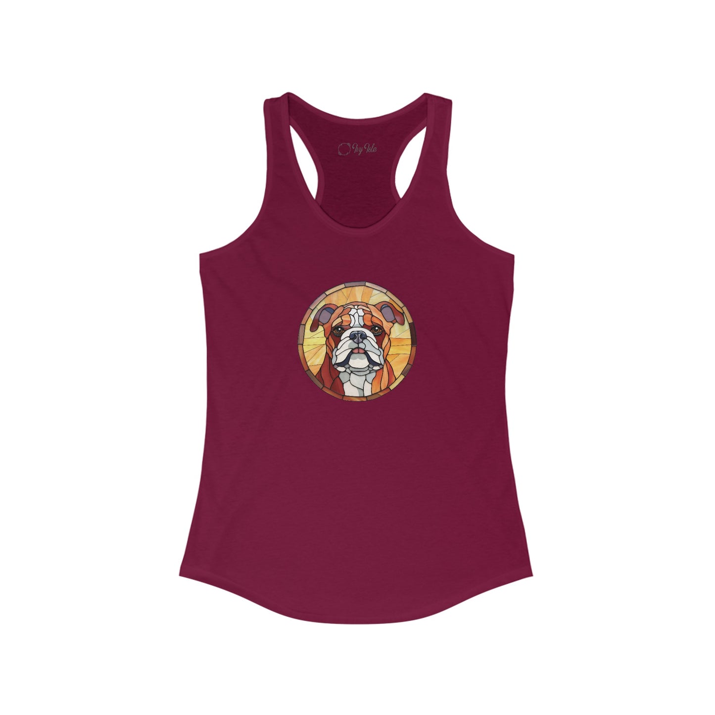 Stained Glass Bulldog Racerback Tank