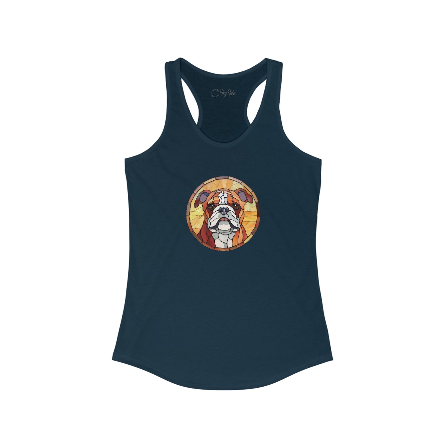 Stained Glass Bulldog Racerback Tank