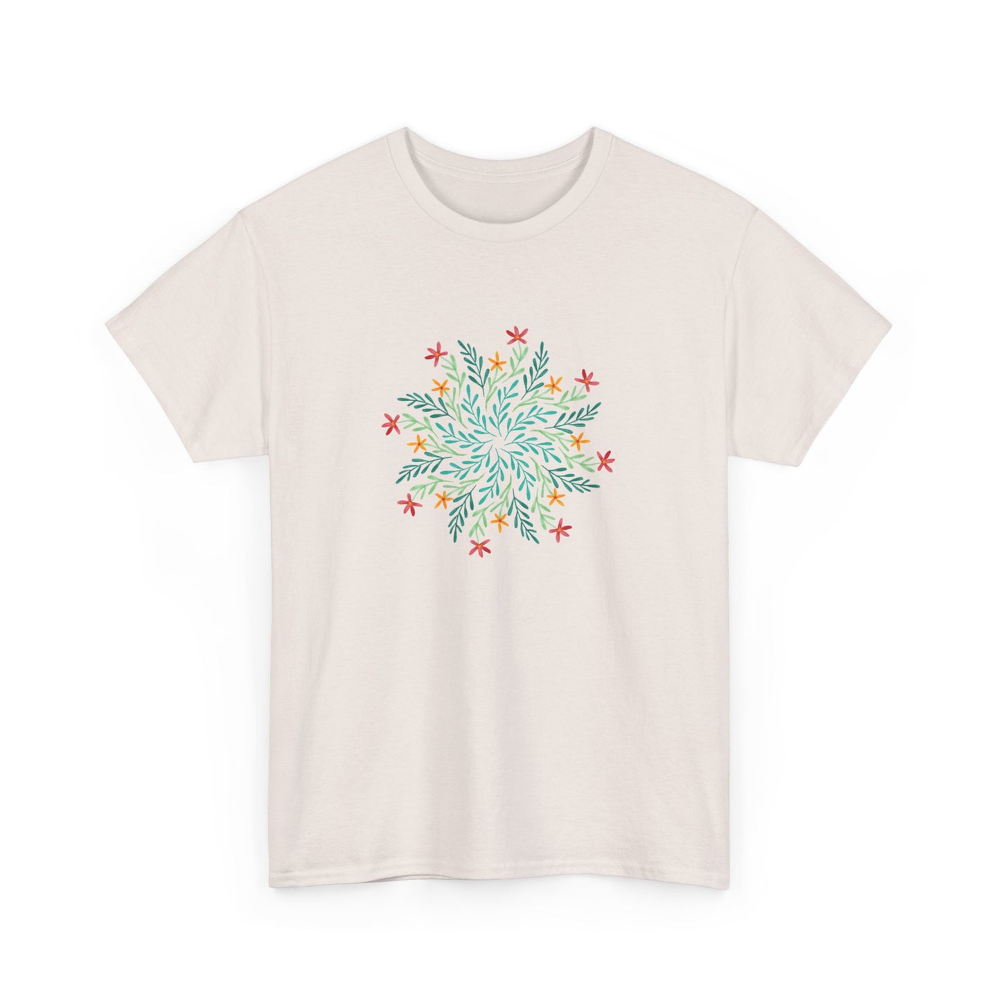 Leaf and Flowers Mandala Short Sleeve Tee
