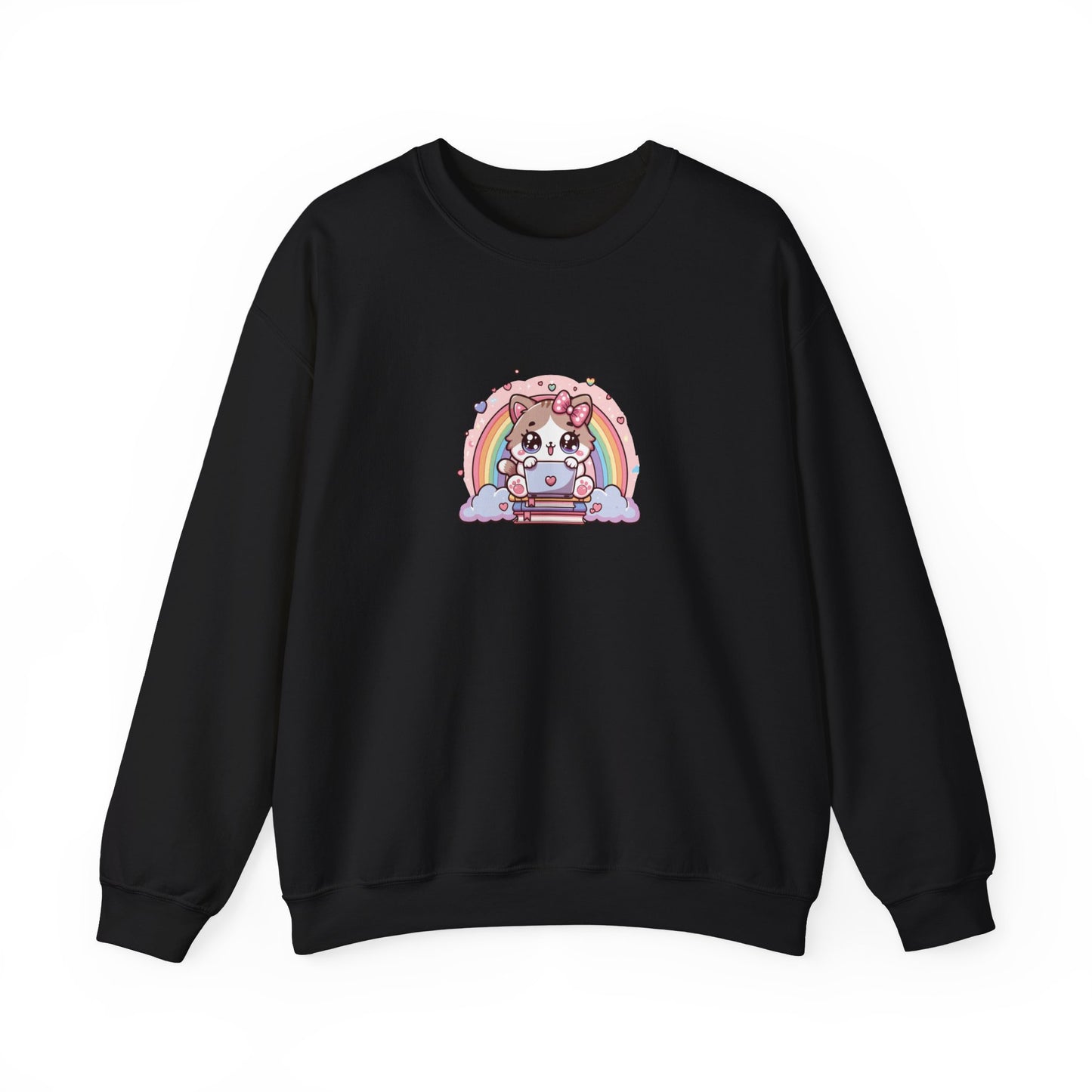 Cat with Rainbow and Laptop Sweatshirt