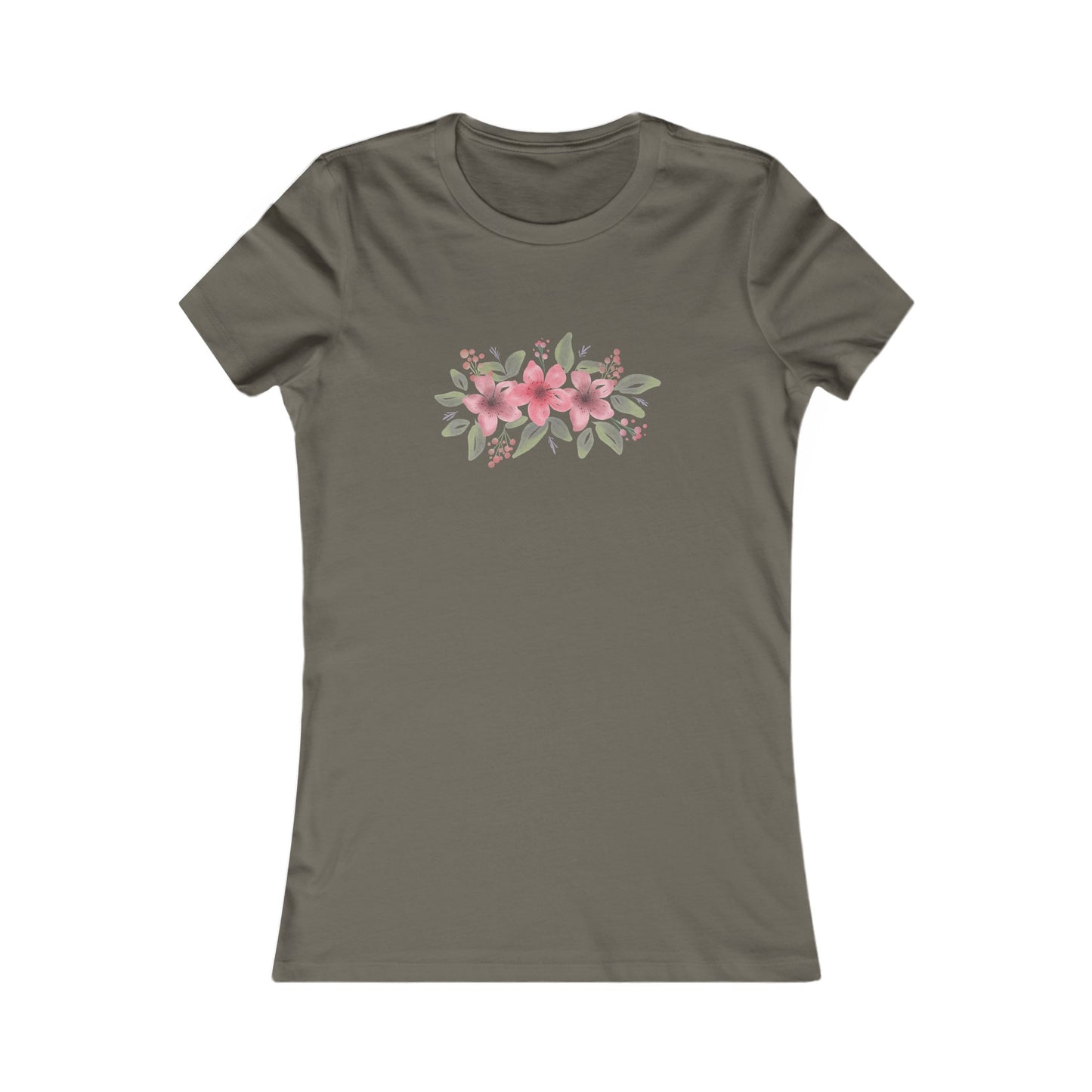 Pink Flowers Fitted Tee