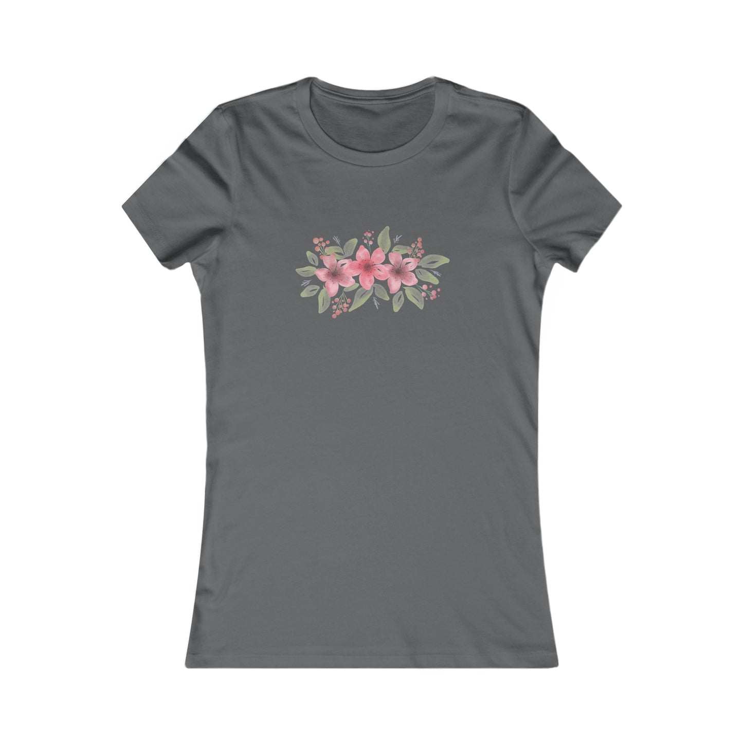 Pink Flowers Fitted Tee