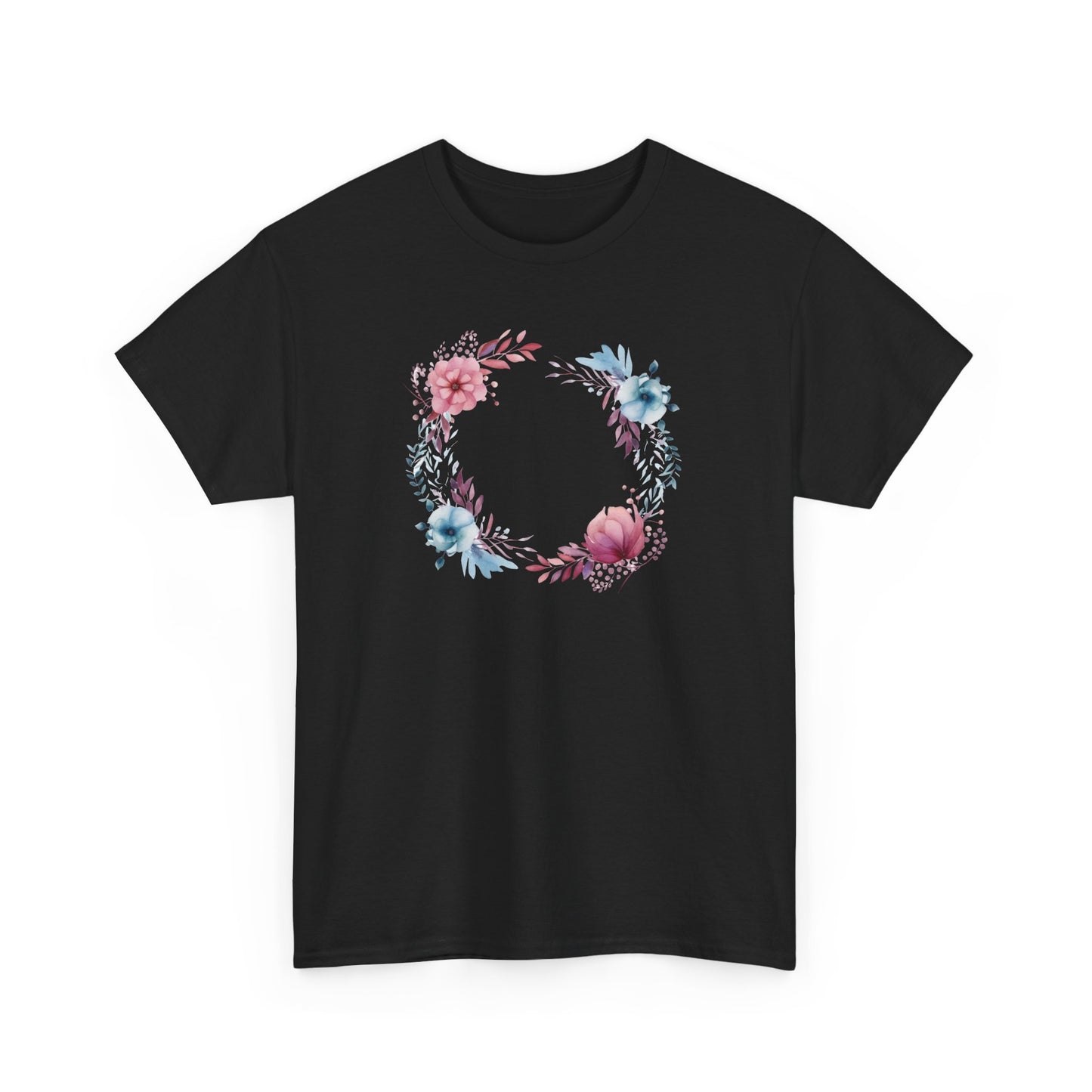Watercolor Flowers Circle Short Sleeve Tee