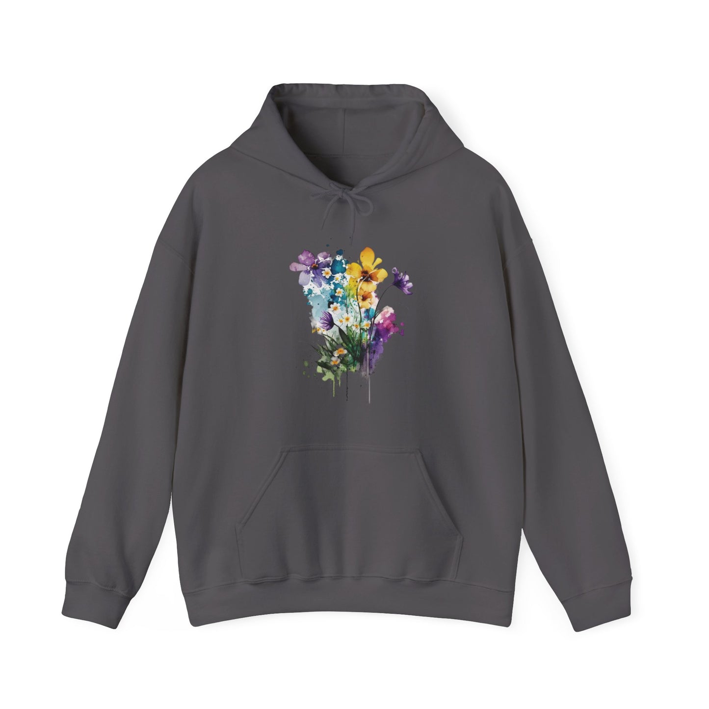 Watercolor Spring Flowers Hooded Sweatshirt