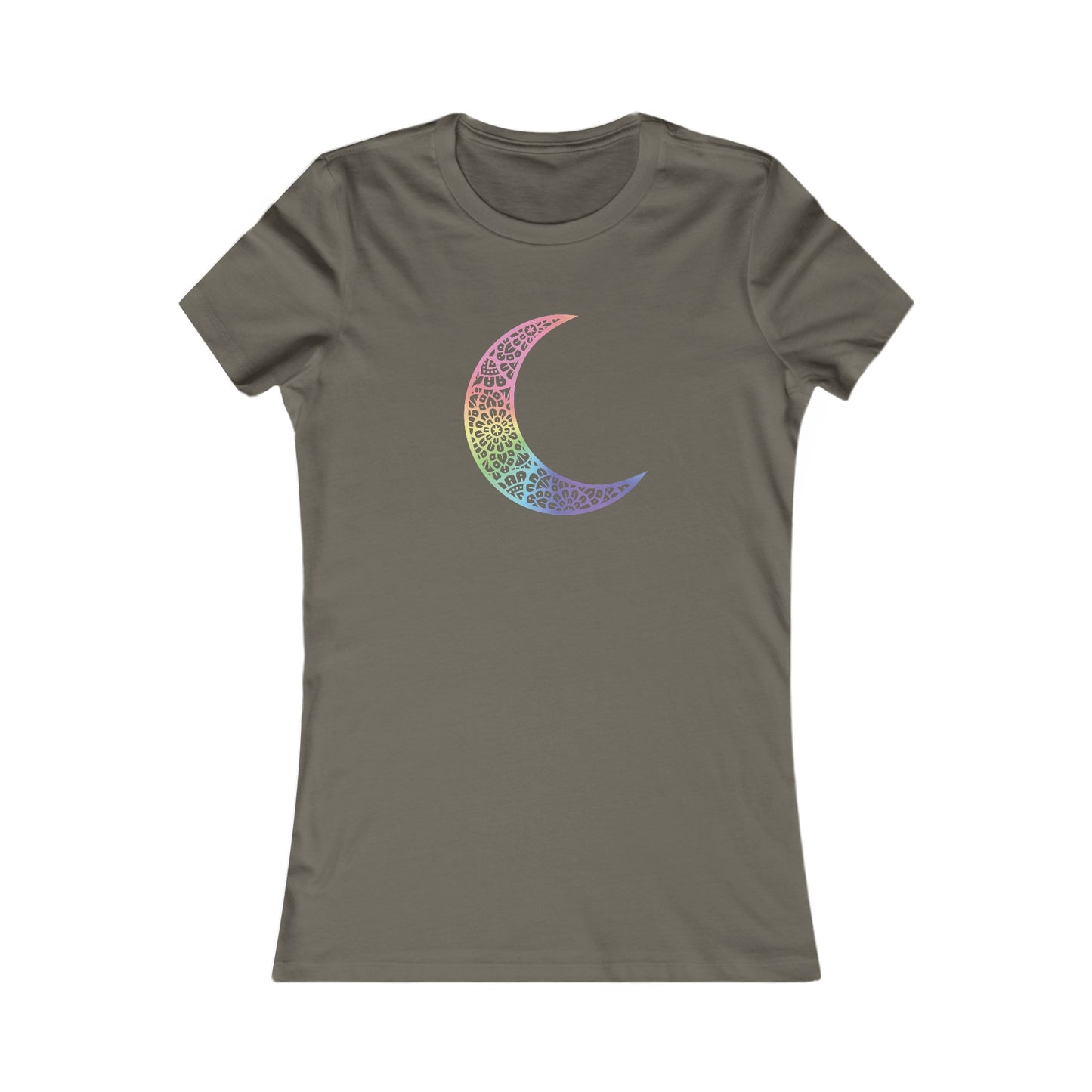 Colorful Mandala Moon Fitted Tee