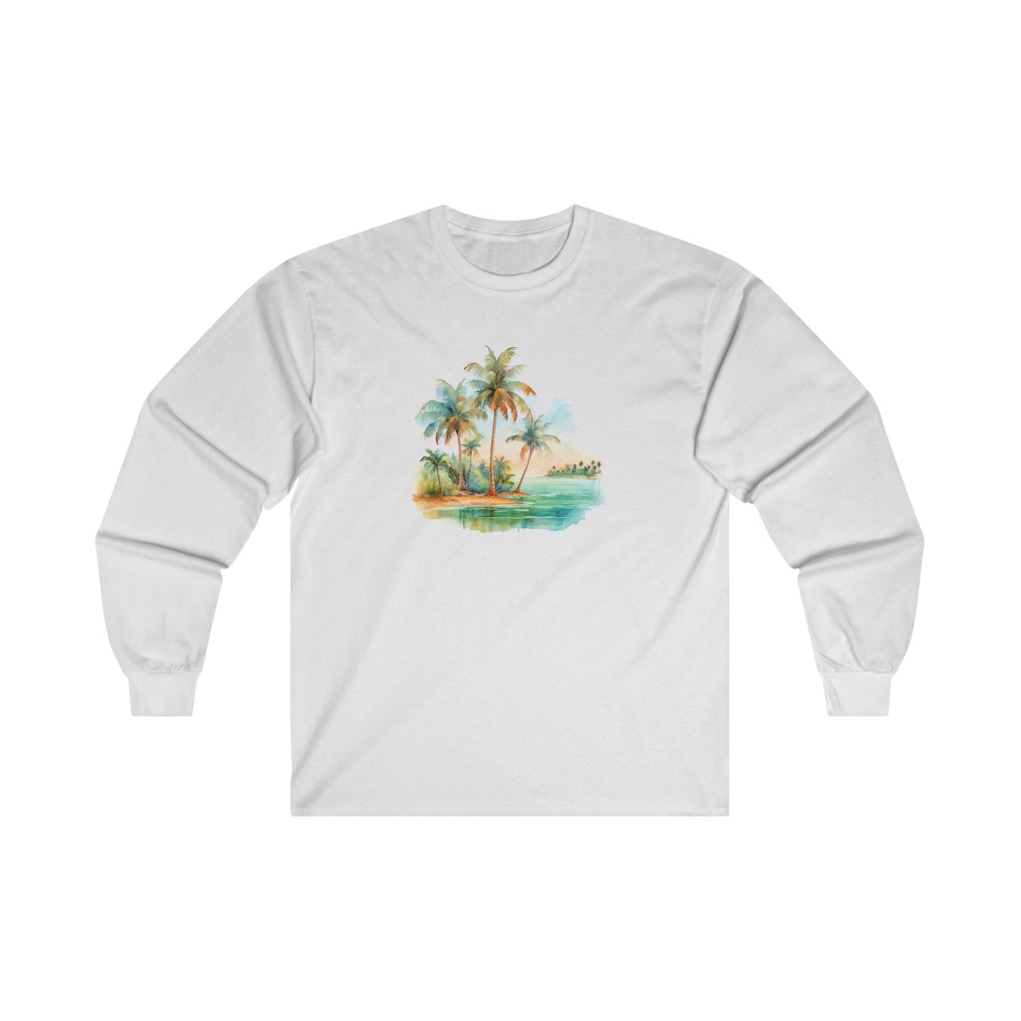 Watercolor Beach Long Sleeve Tee