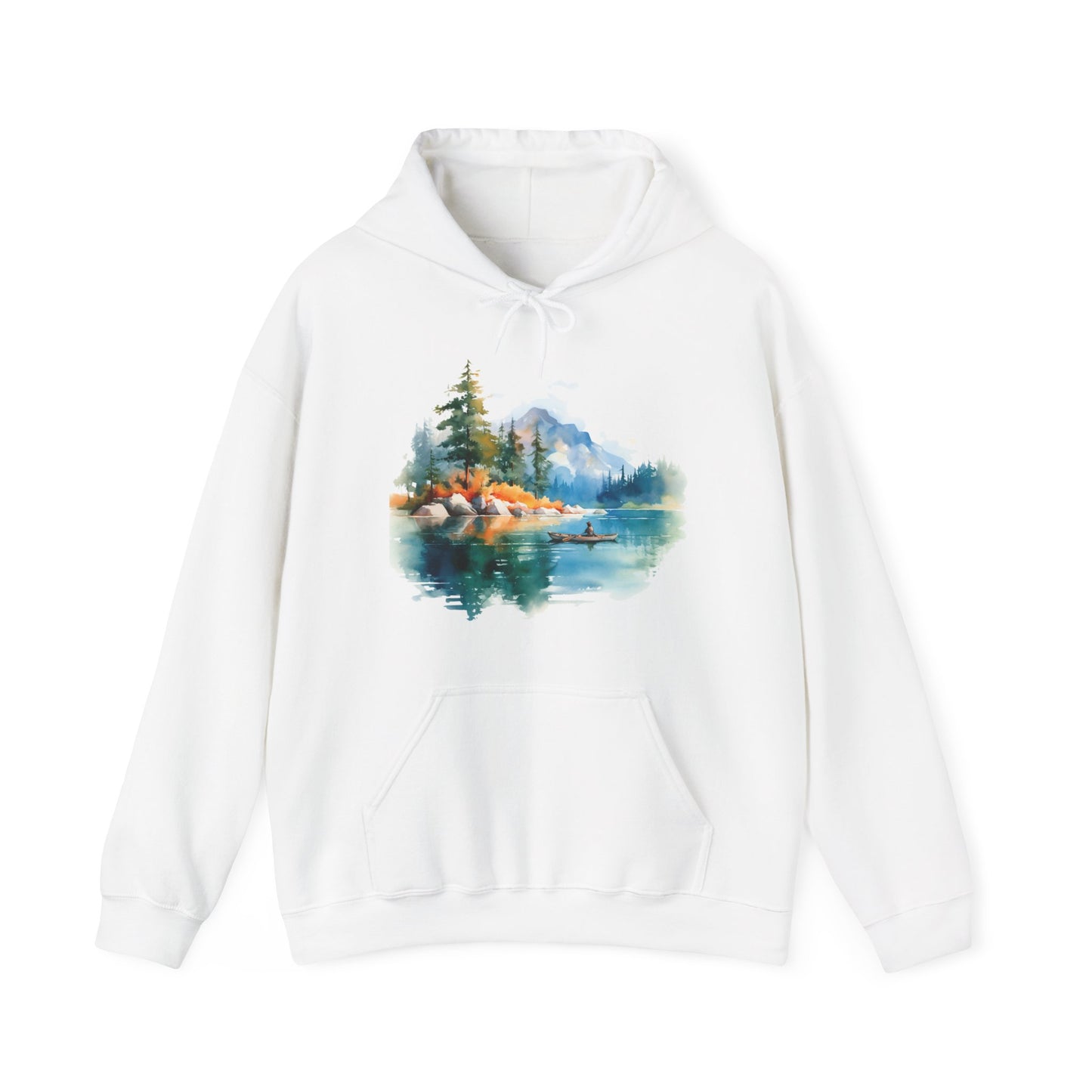 Watercolor Lake Hooded Sweatshirt