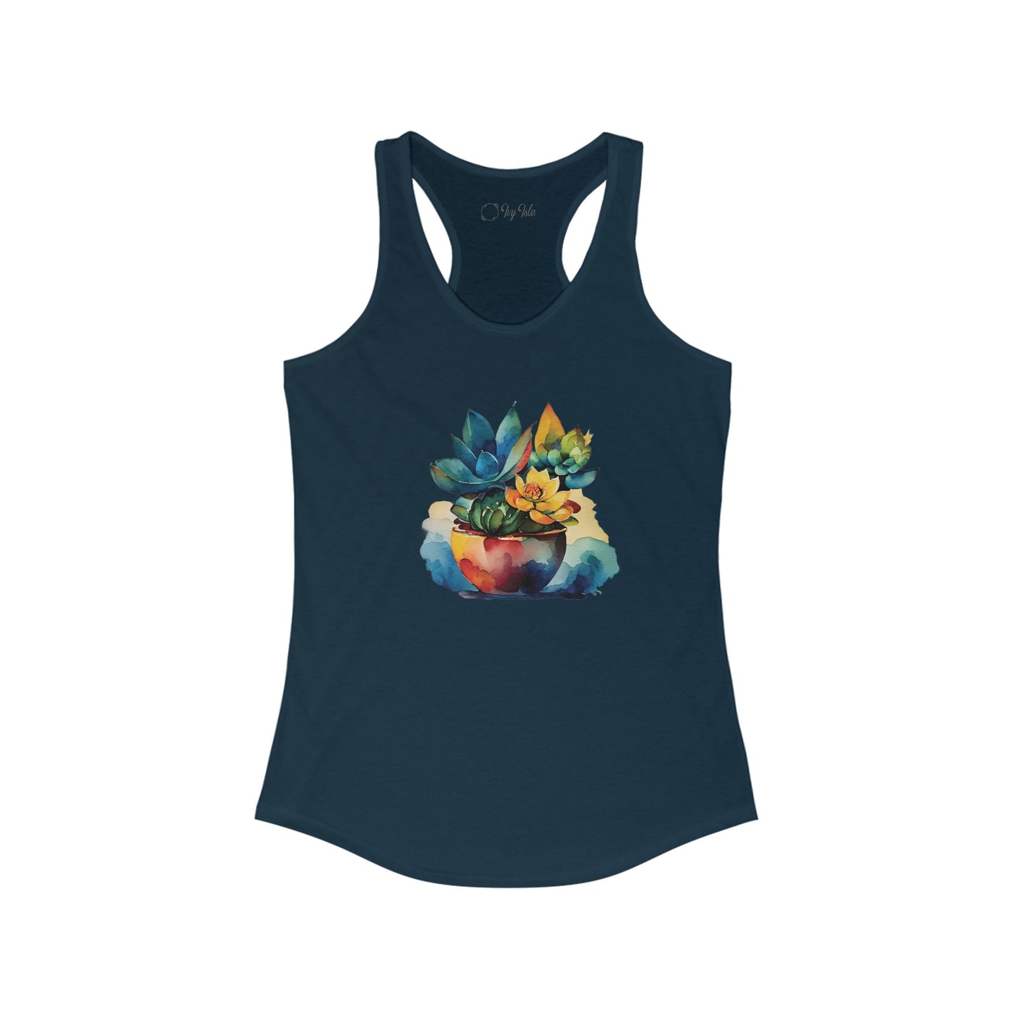 Watercolor Succulent Racerback Tank