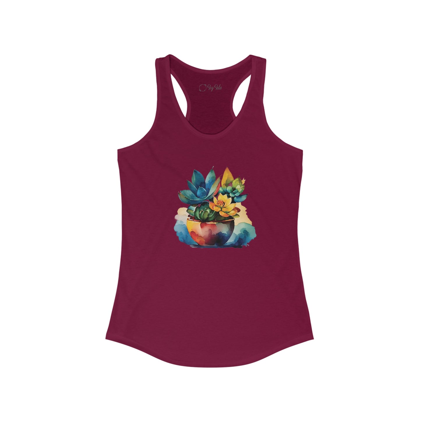 Watercolor Succulent Racerback Tank