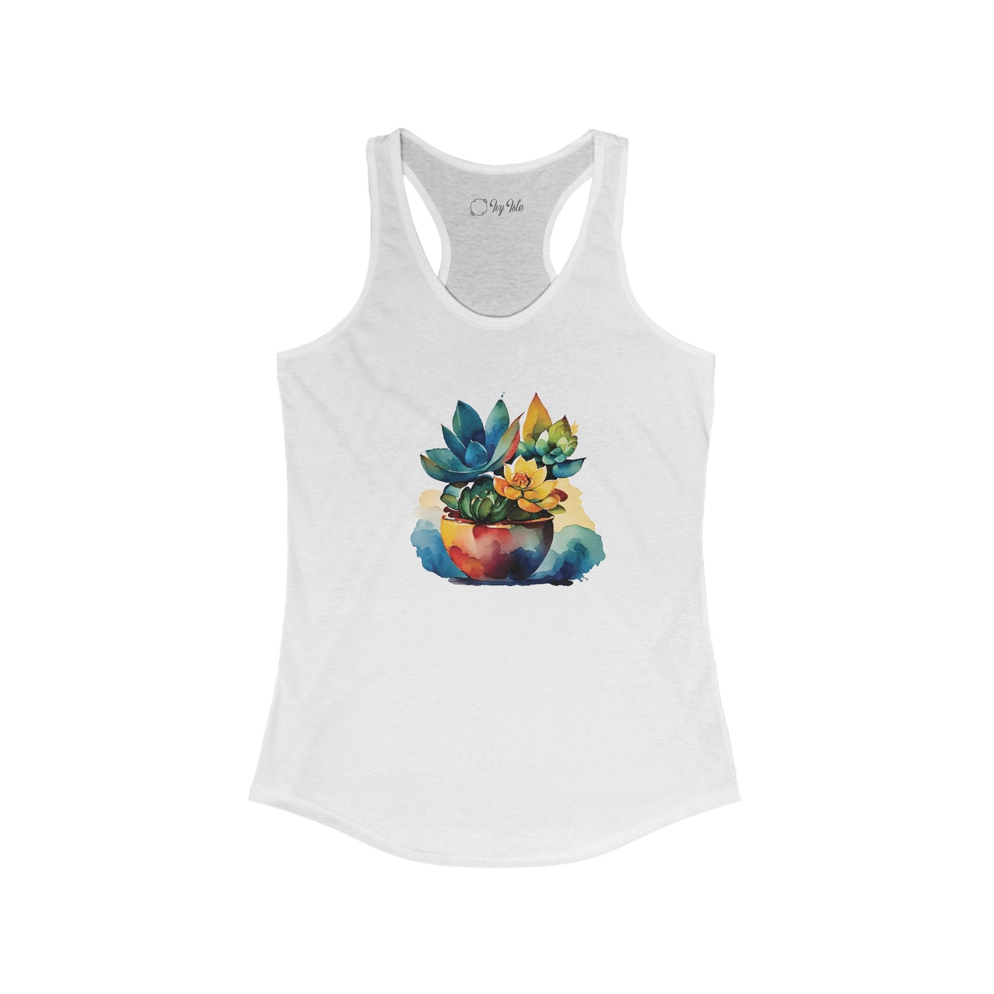 Watercolor Succulent Racerback Tank