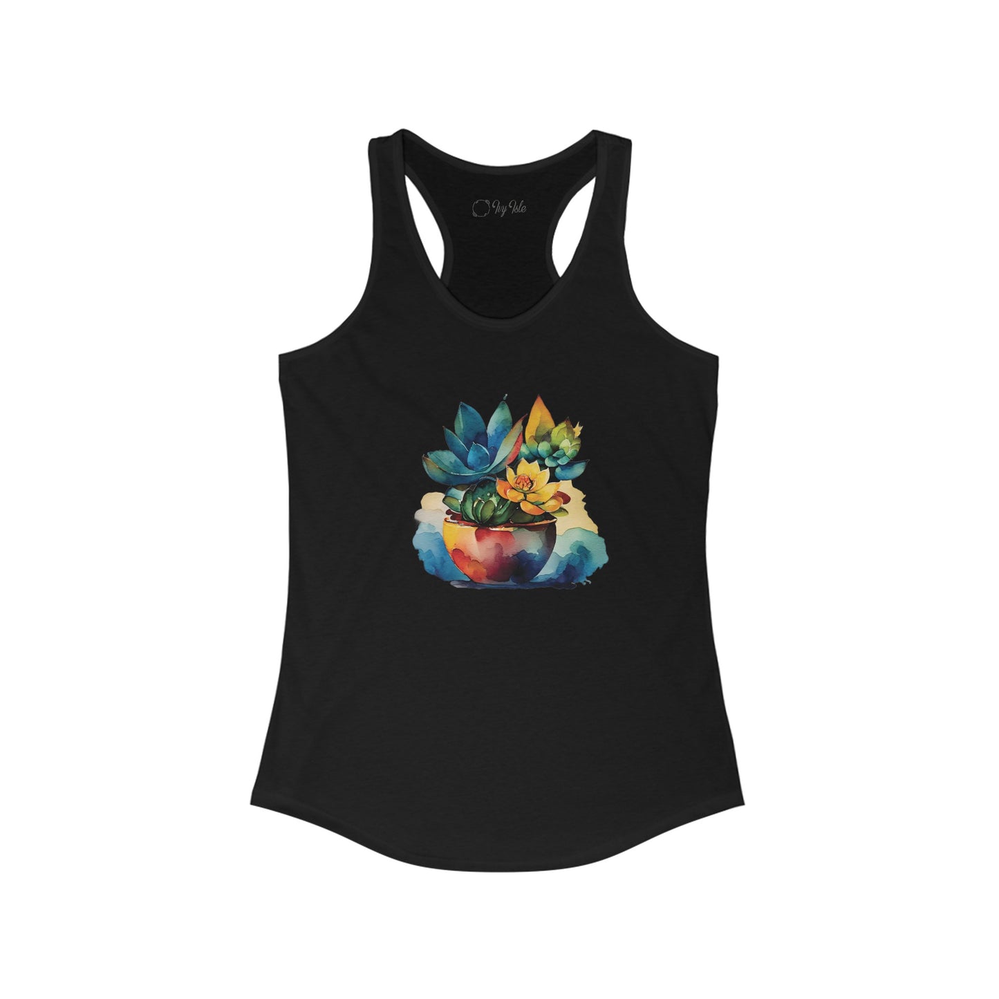 Watercolor Succulent Racerback Tank