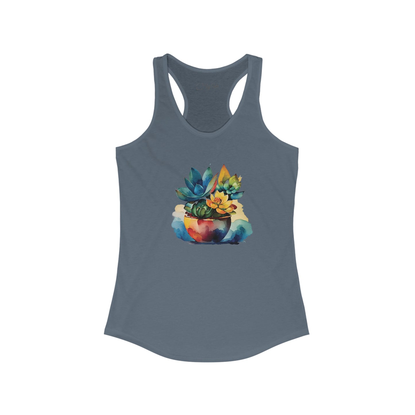 Watercolor Succulent Racerback Tank