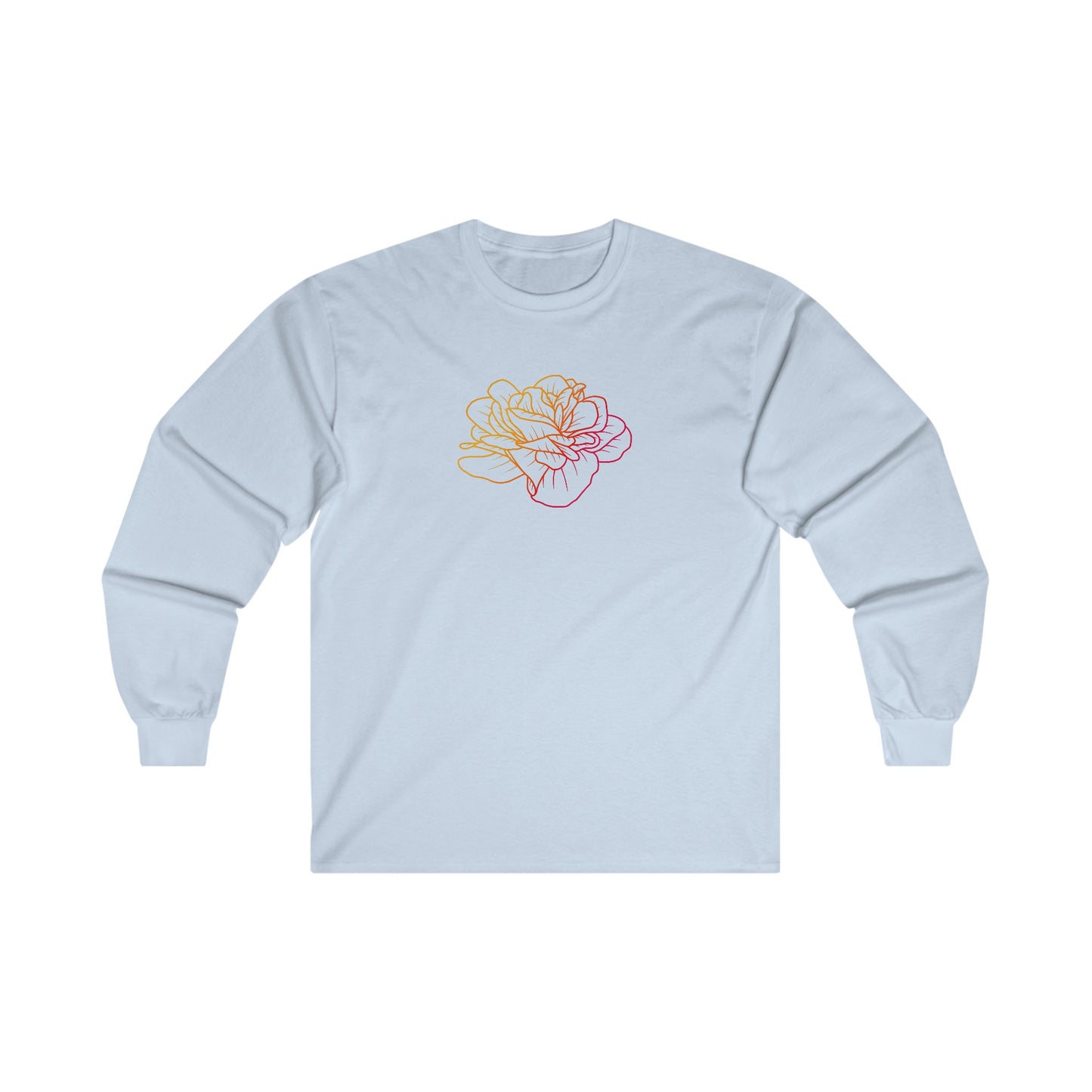 Colorful Rose Outline Long Sleeve Tee