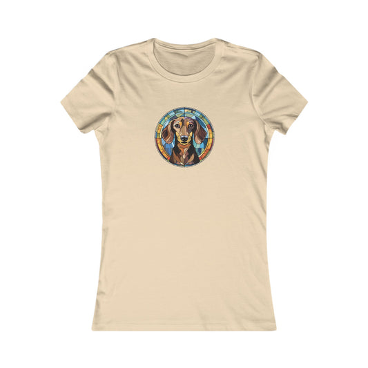 Stained Glass Dachshund Fitted Tee