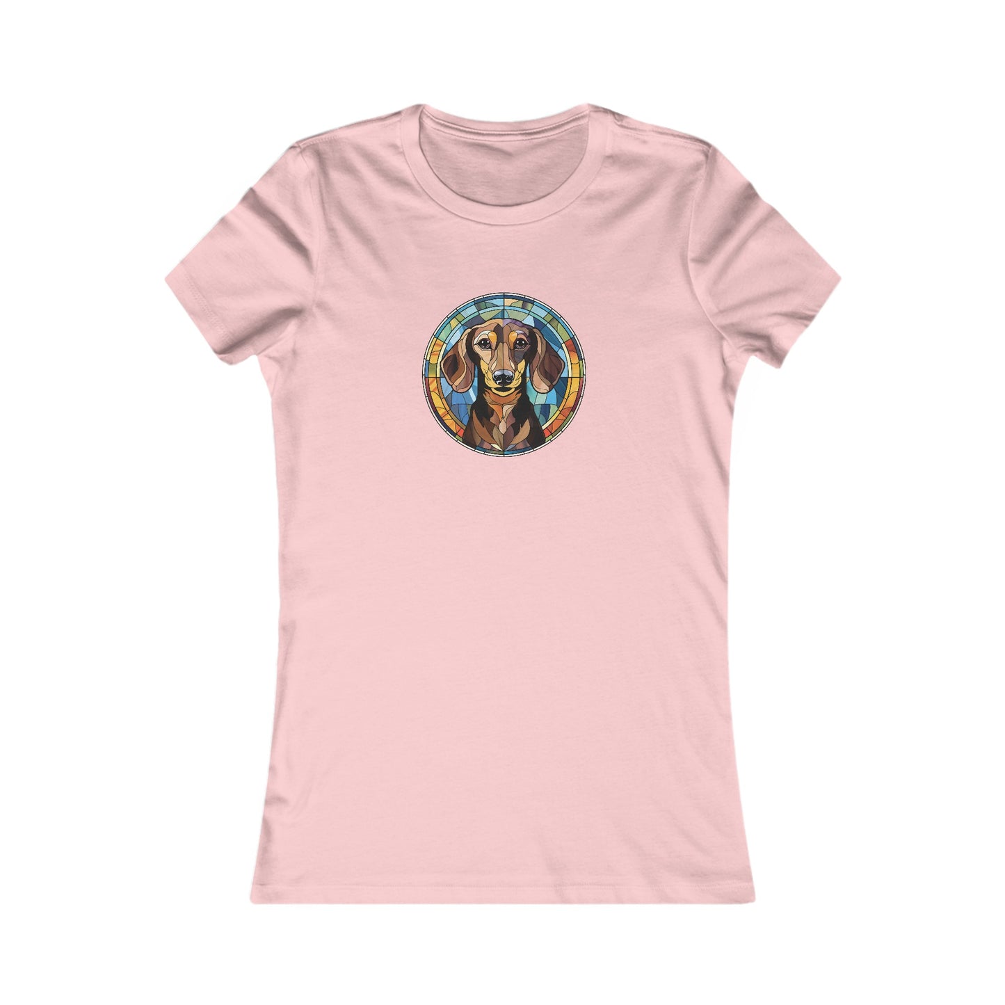 Stained Glass Dachshund Fitted Tee