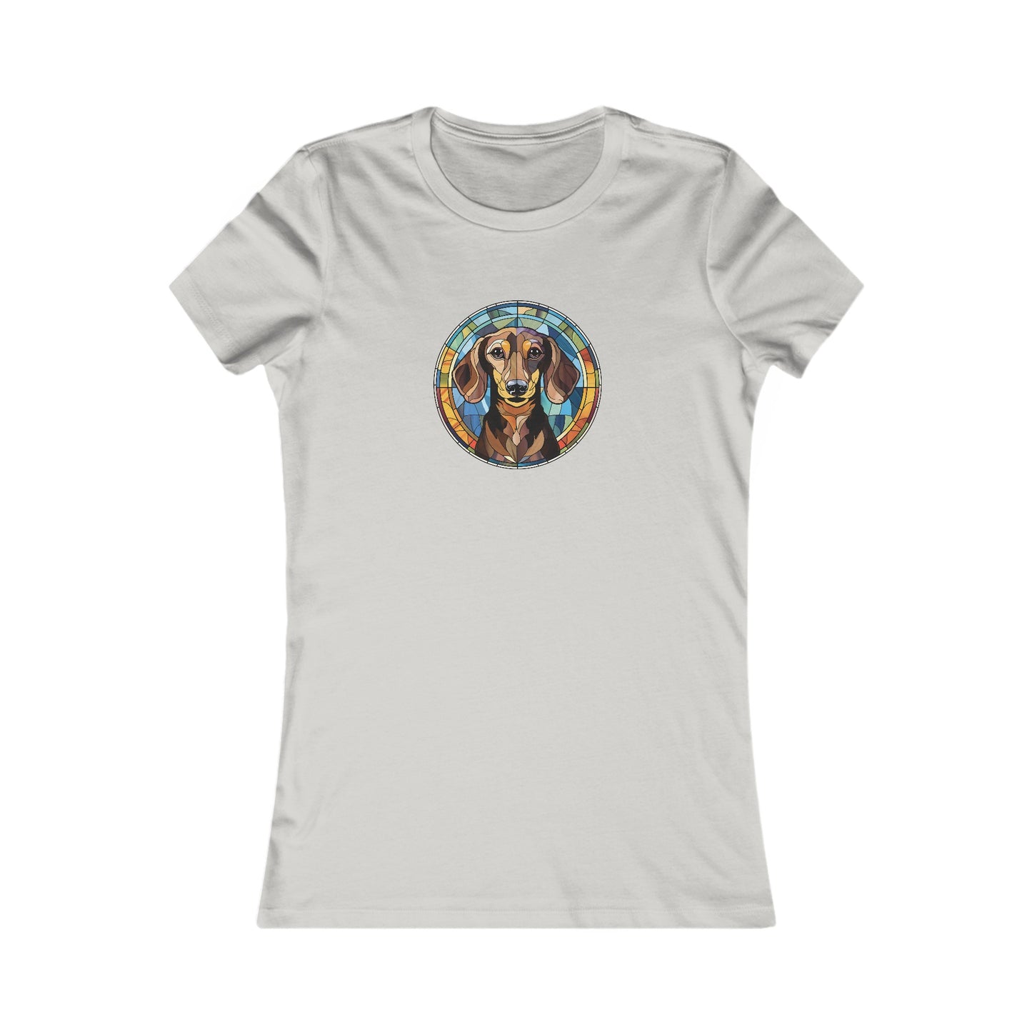 Stained Glass Dachshund Fitted Tee