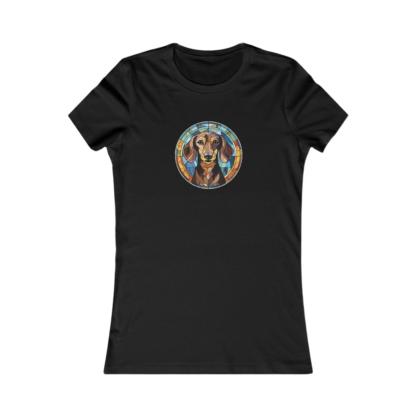 Stained Glass Dachshund Fitted Tee