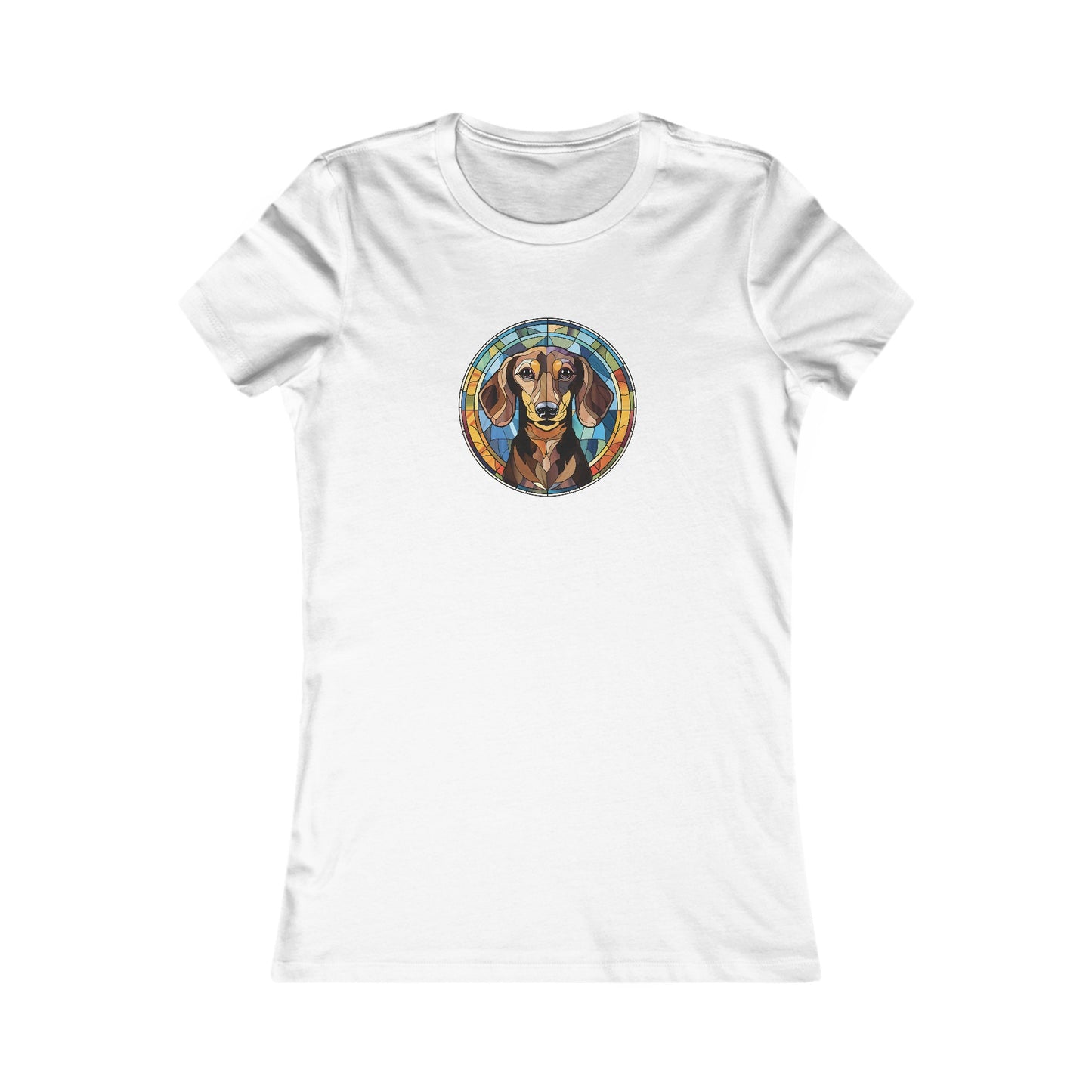 Stained Glass Dachshund Fitted Tee