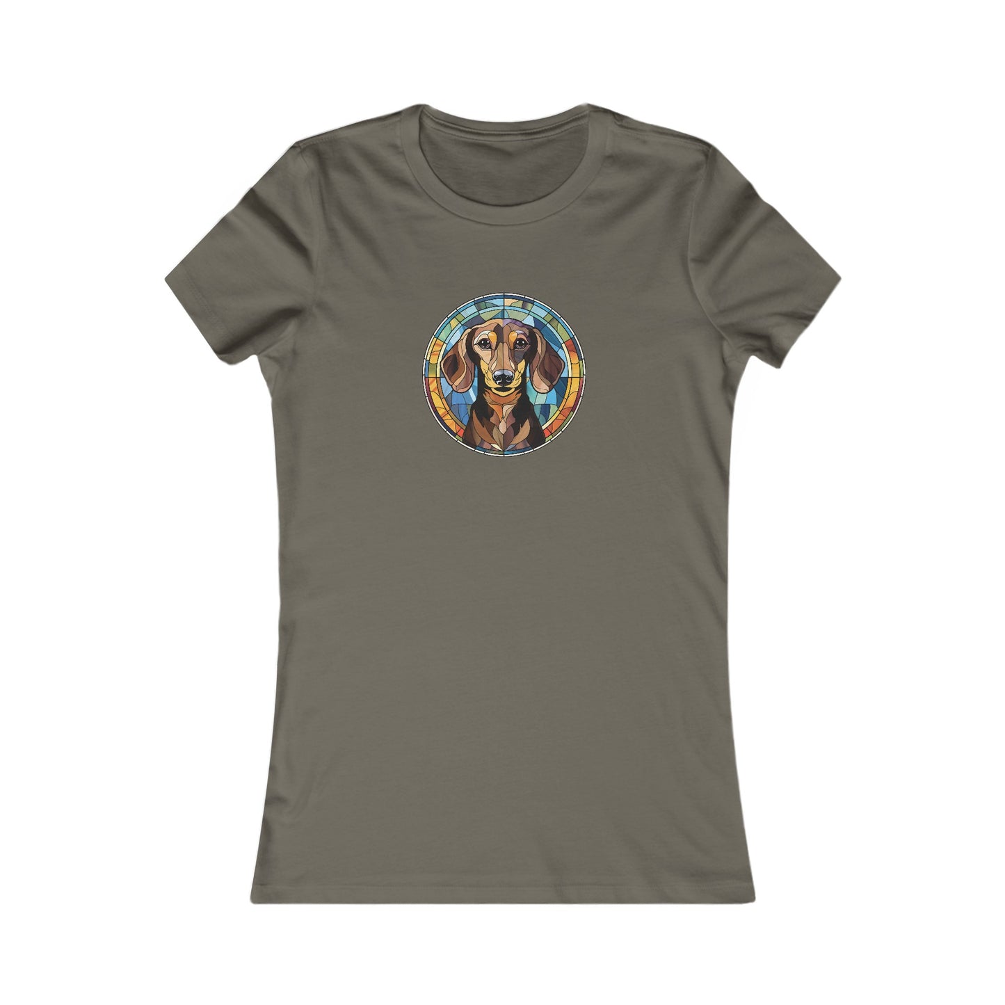Stained Glass Dachshund Fitted Tee