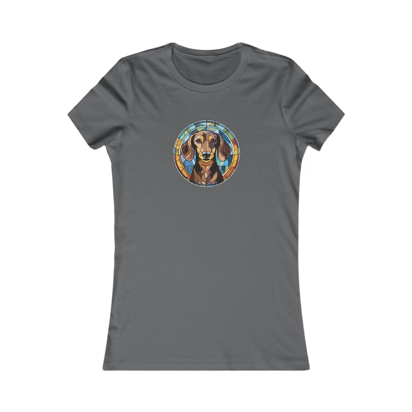 Stained Glass Dachshund Fitted Tee