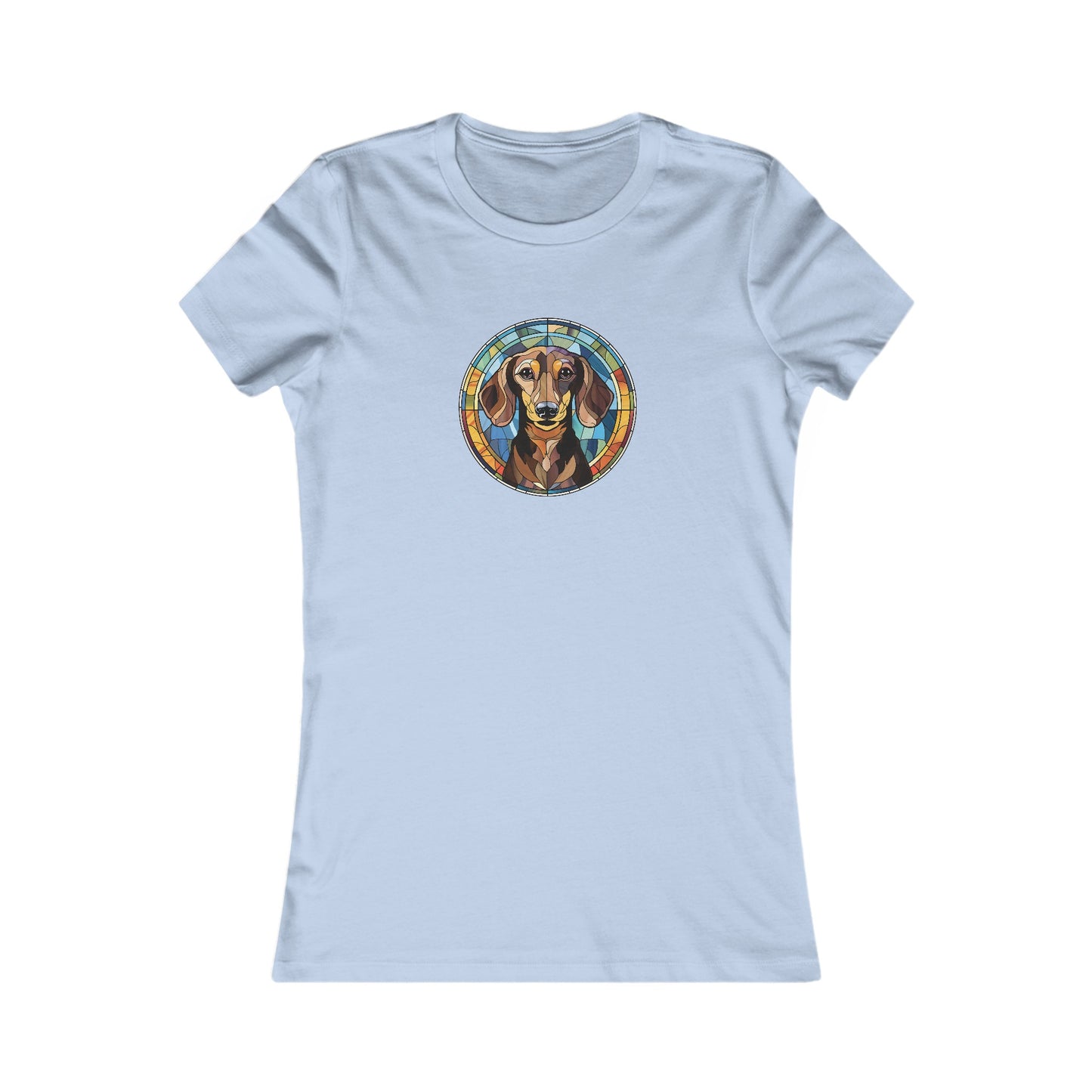 Stained Glass Dachshund Fitted Tee
