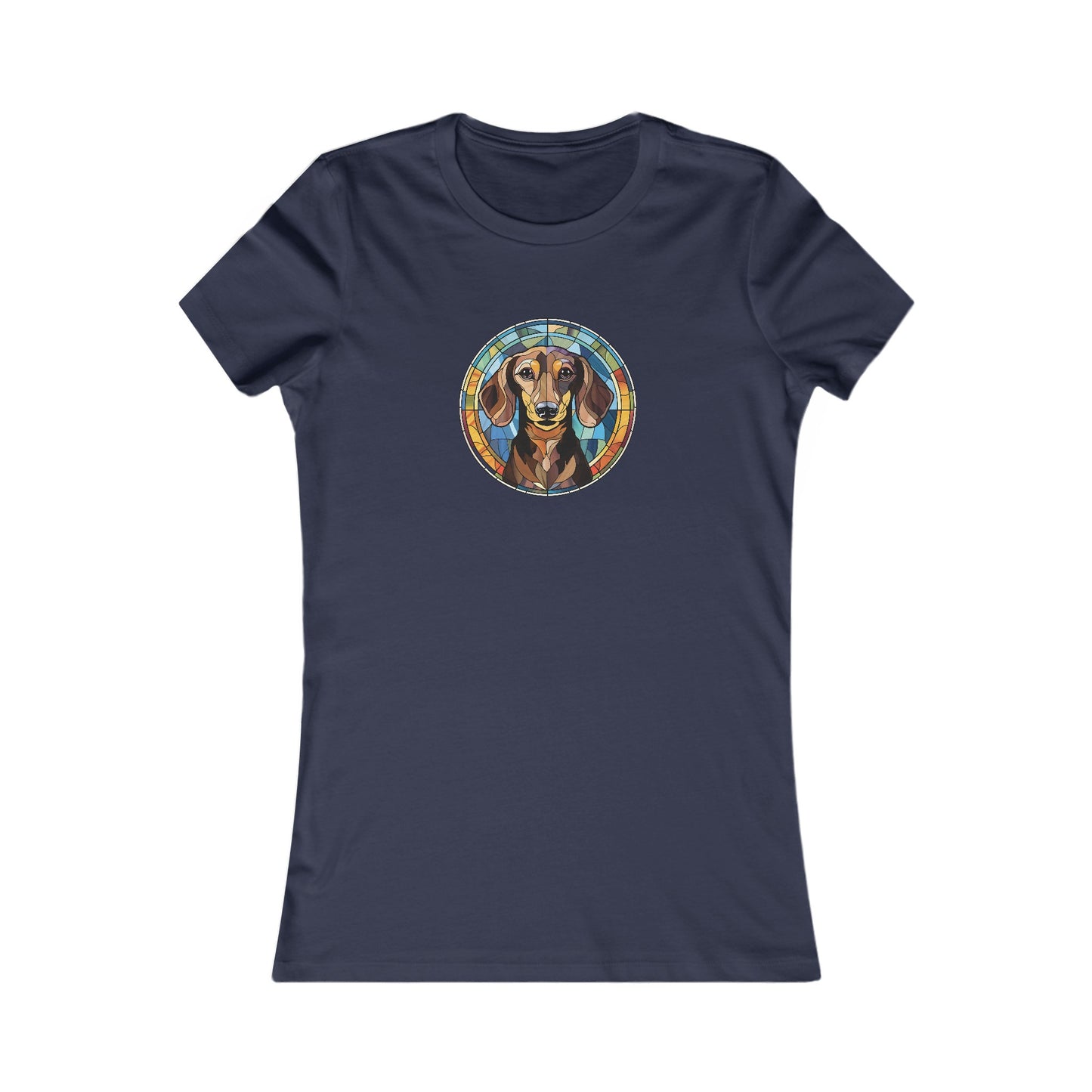 Stained Glass Dachshund Fitted Tee