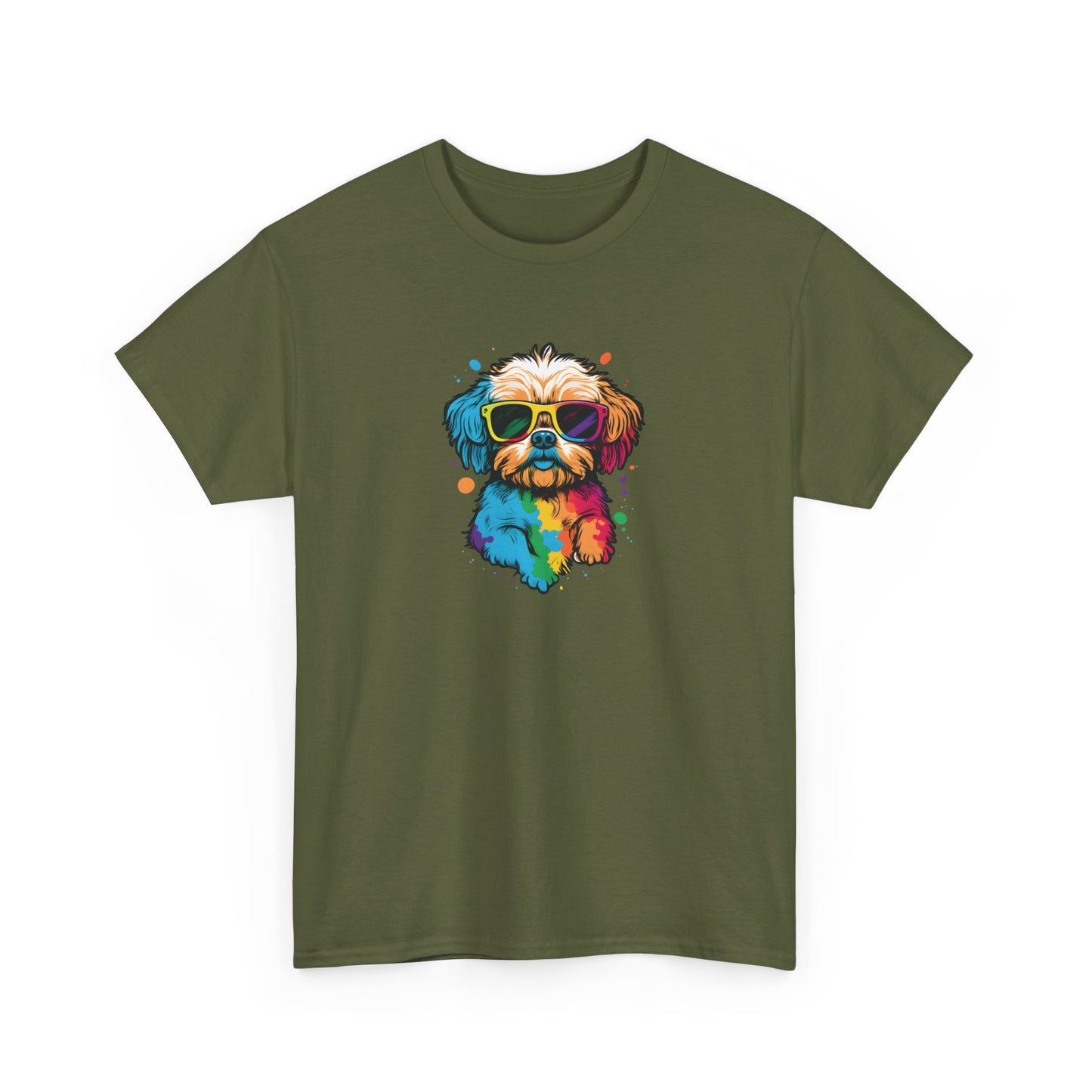 Dog with Sunglasses Short Sleeve Tee 003