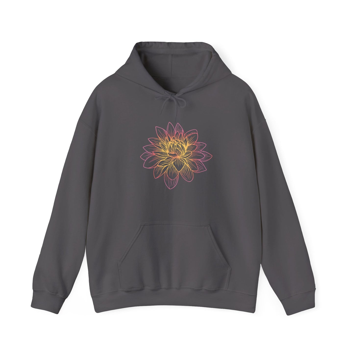Colorful Lotus Outline Hooded Sweatshirt