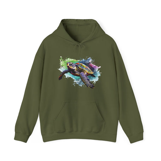 Watercolor Sea Turtle Hooded Sweatshirt
