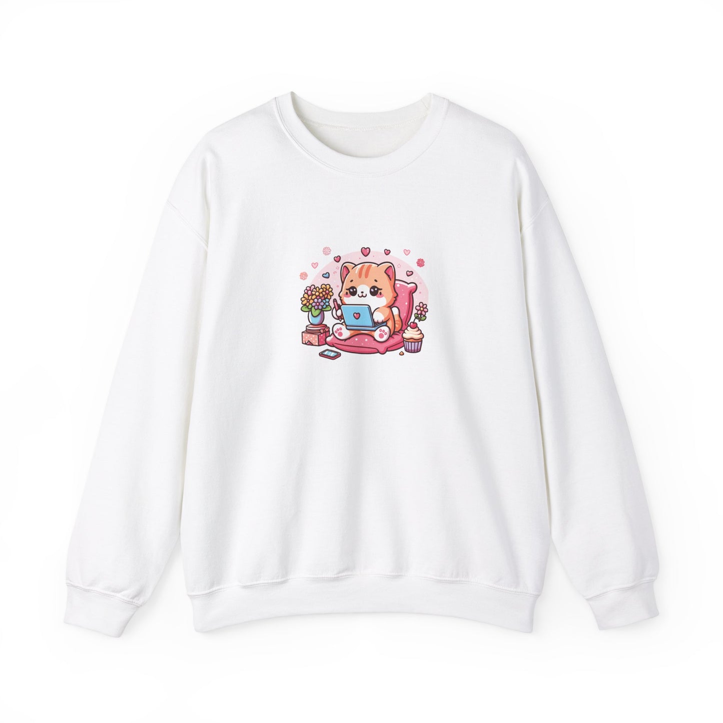 Cat with Laptop Sweatshirt