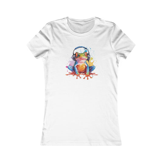 Frog with Headphones Fitted Tee