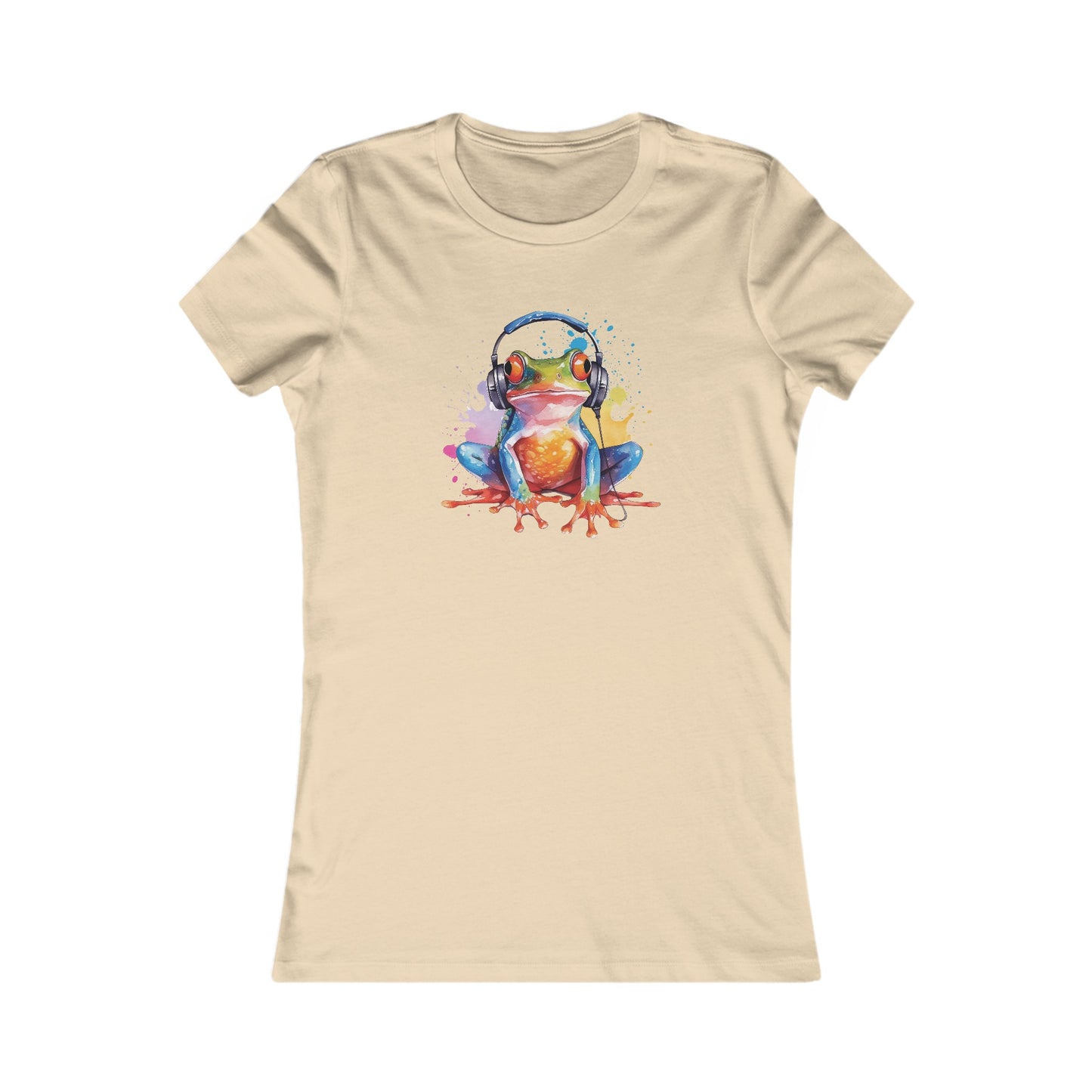Frog with Headphones Fitted Tee