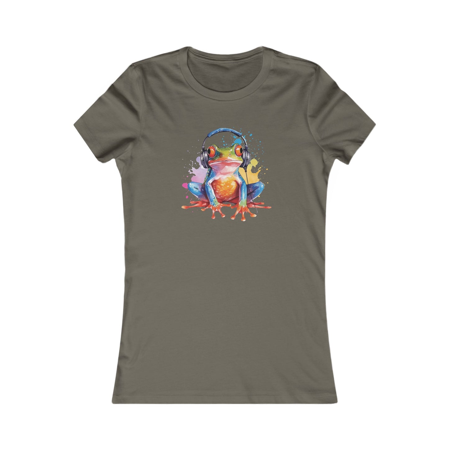 Frog with Headphones Fitted Tee