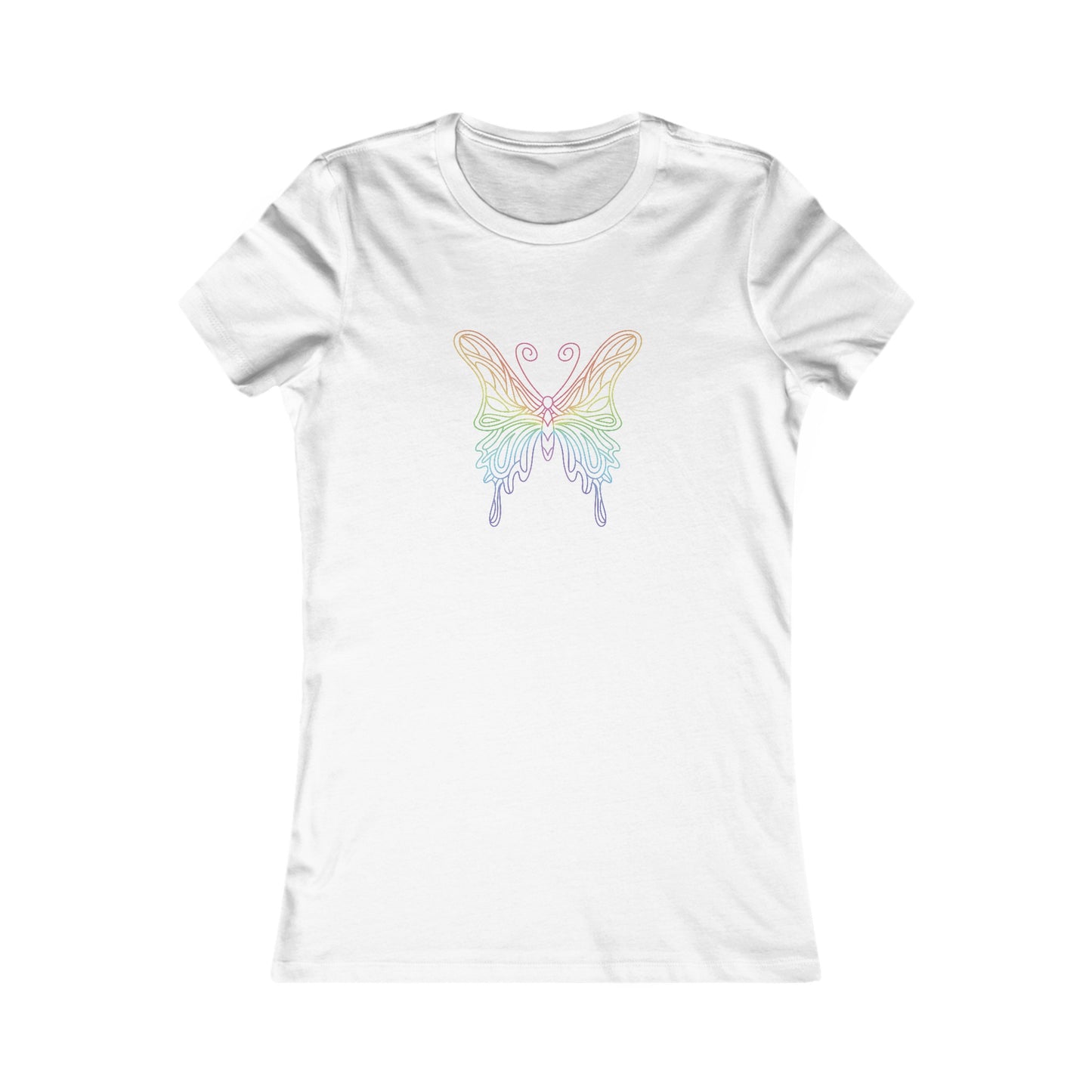 Colorful Pretty Butterfly Fitted Tee