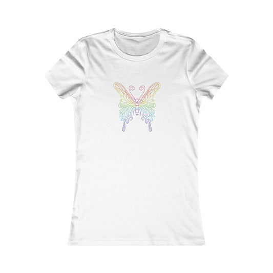 Colorful Pretty Butterfly Fitted Tee