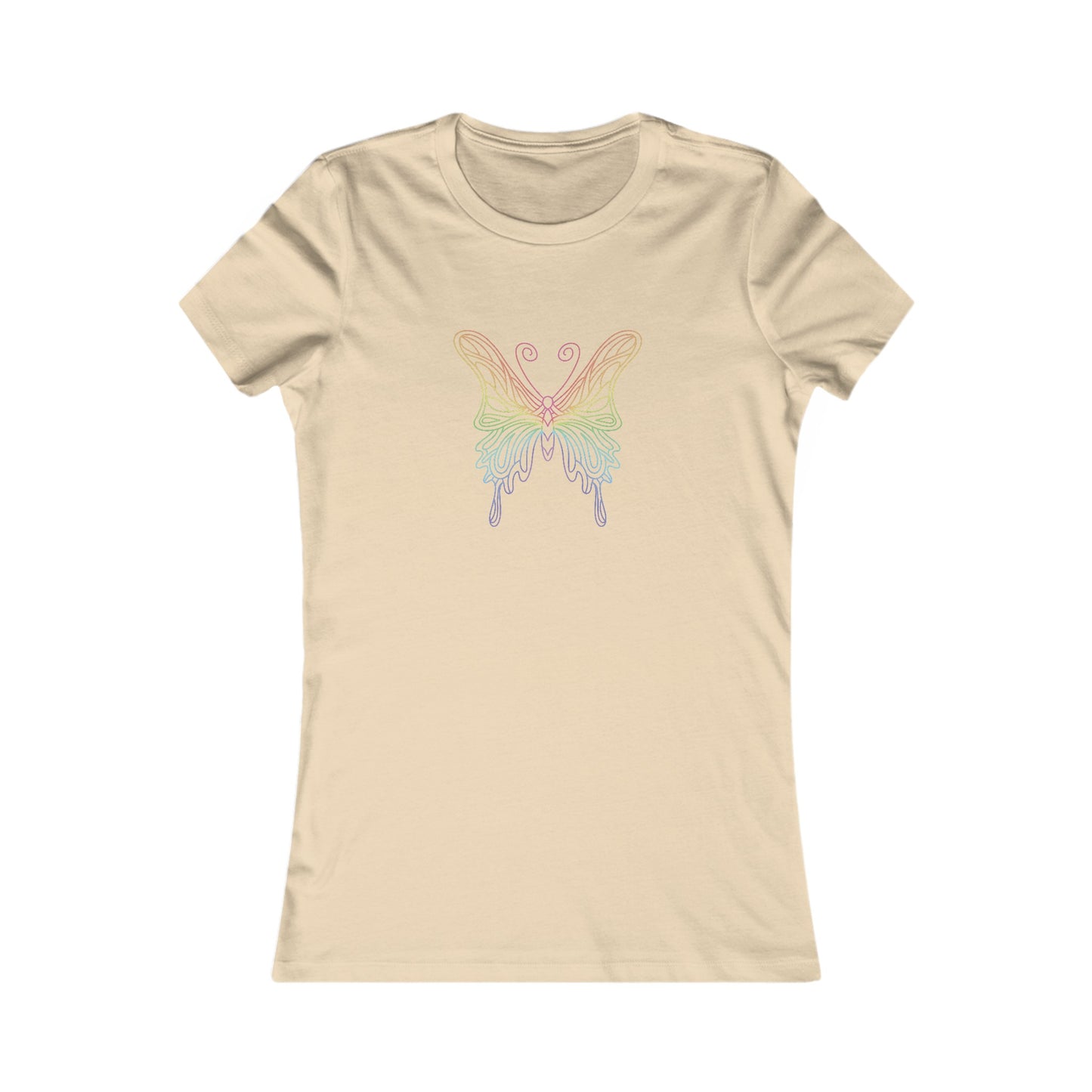 Colorful Pretty Butterfly Fitted Tee