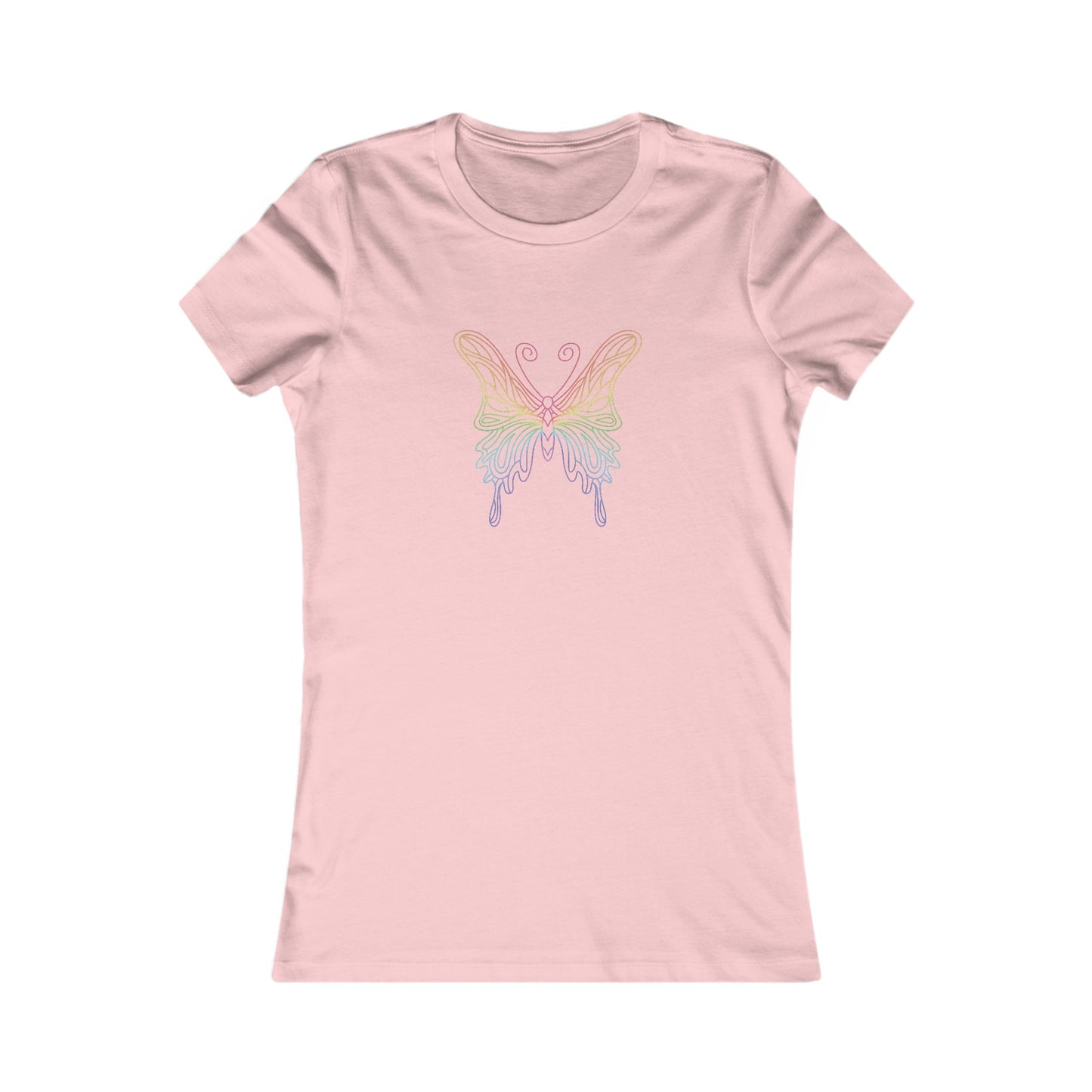 Colorful Pretty Butterfly Fitted Tee
