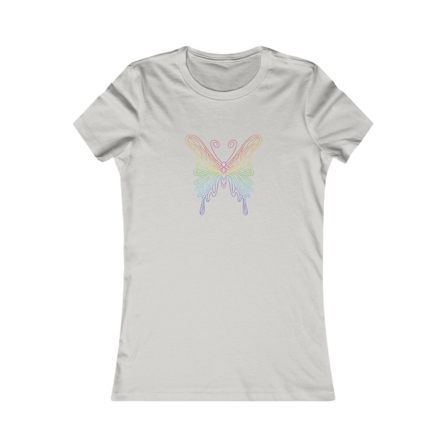 Colorful Pretty Butterfly Fitted Tee