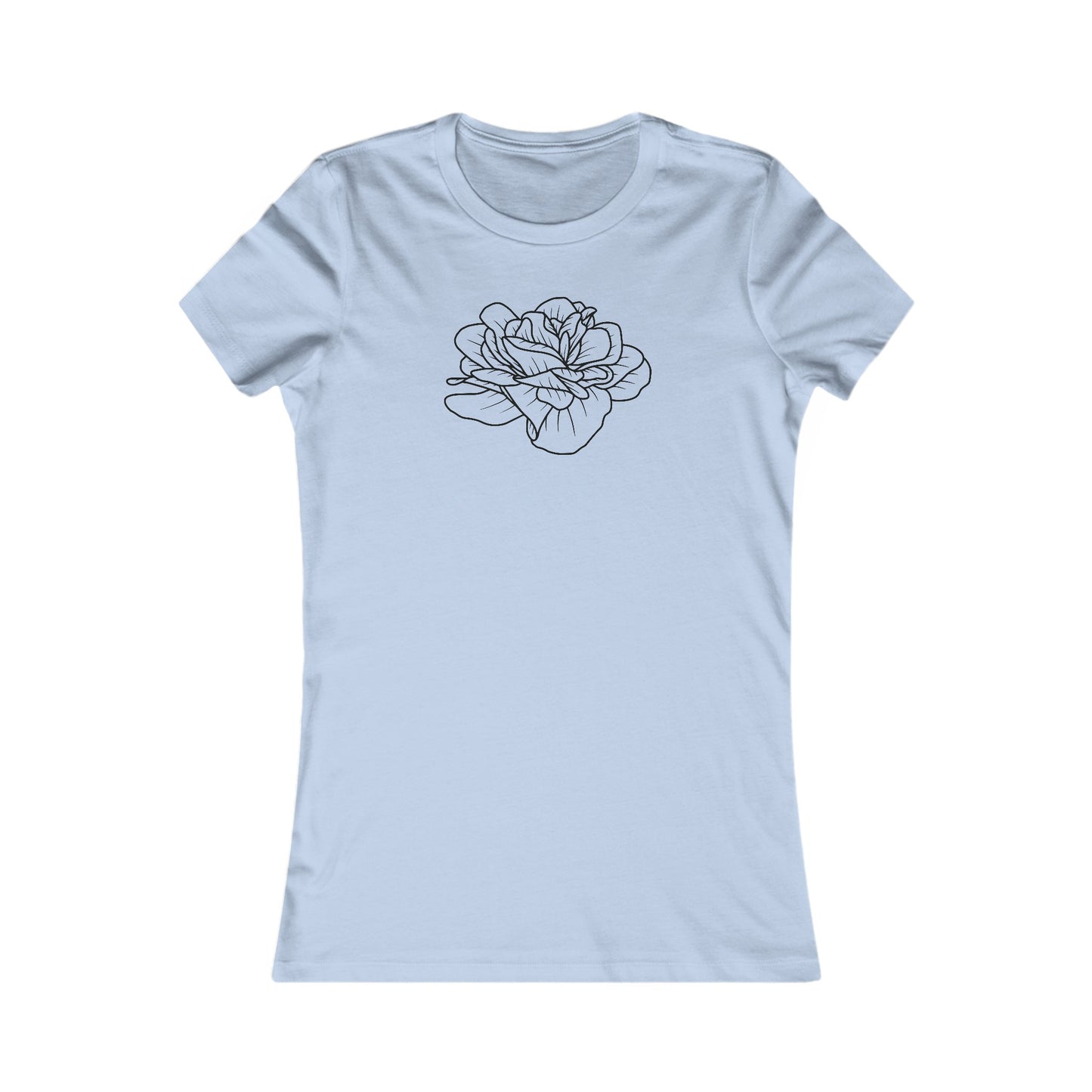 Rose Outline Fitted Tee