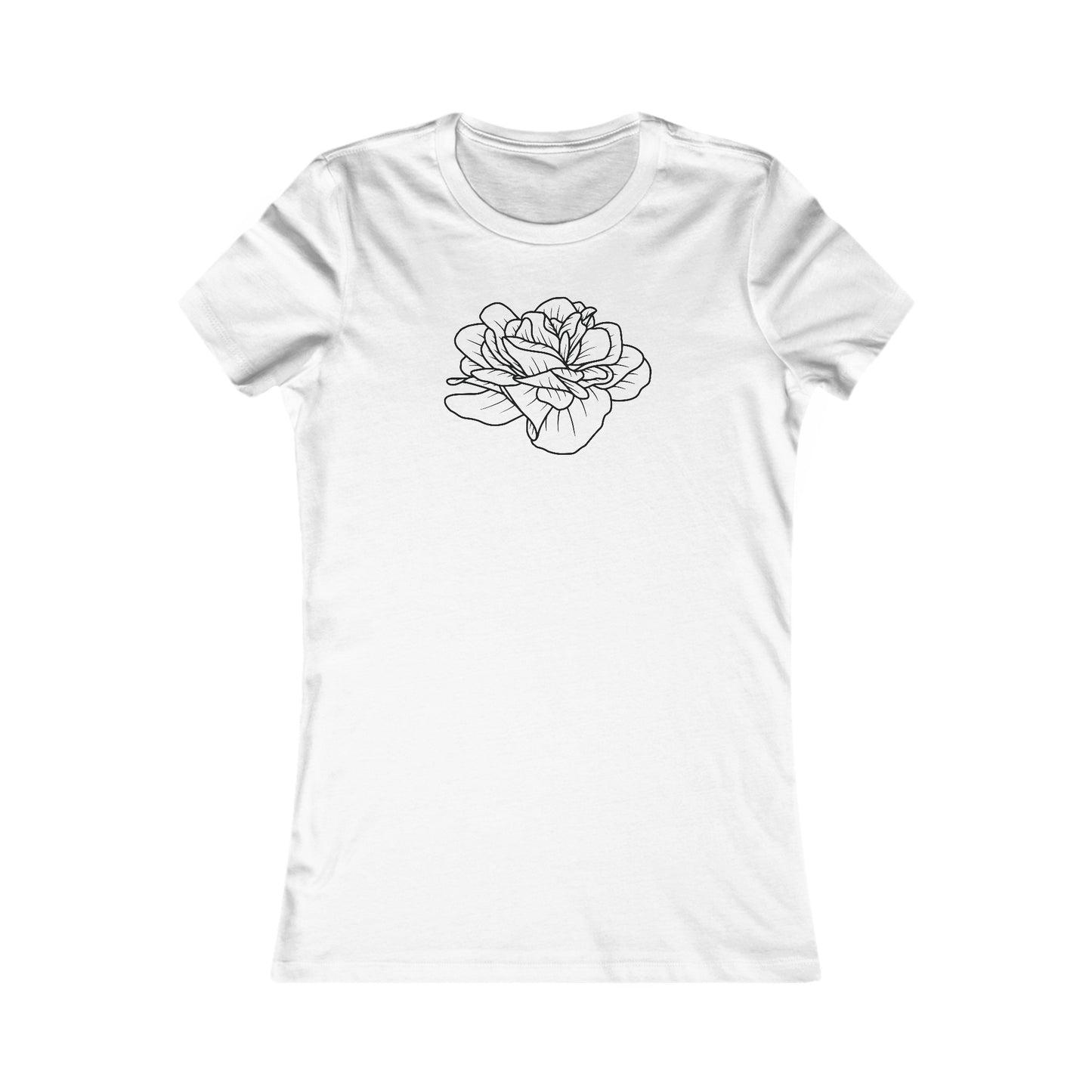 Rose Outline Fitted Tee