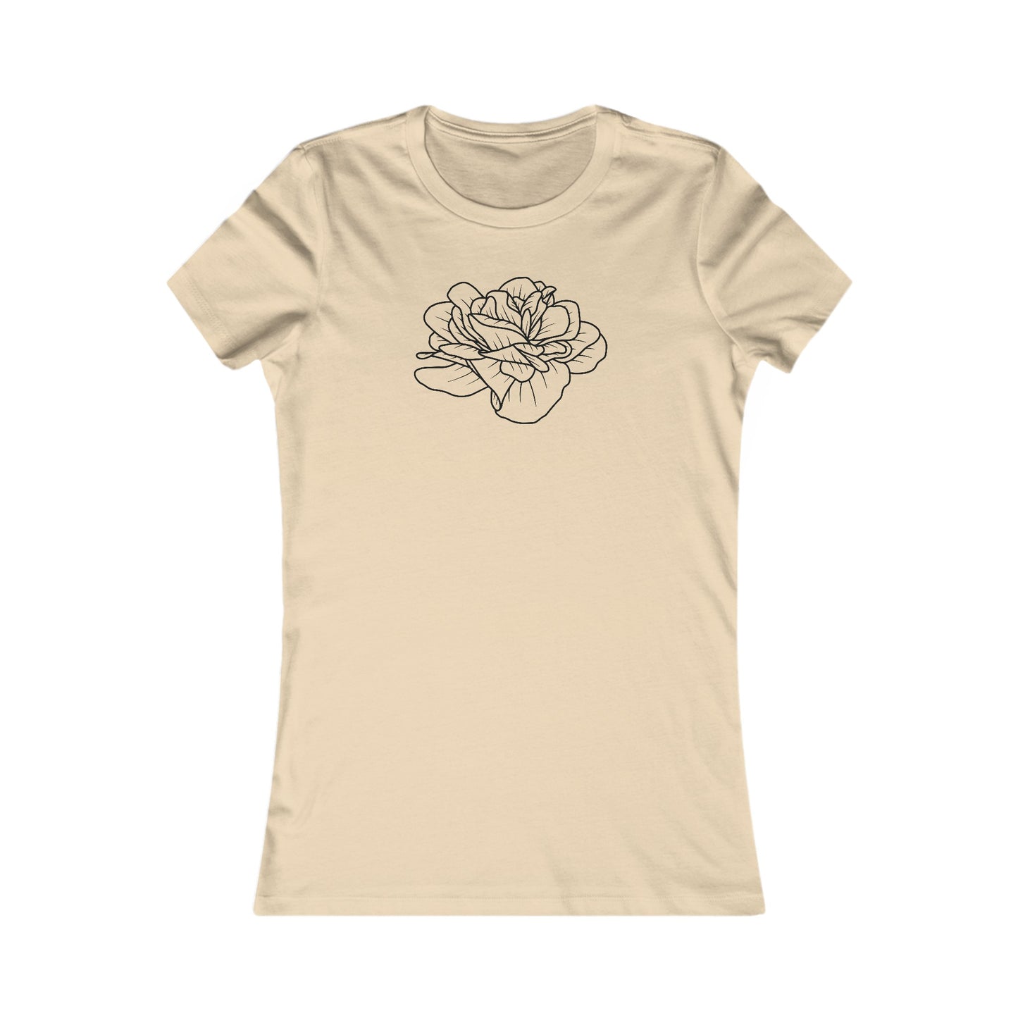 Rose Outline Fitted Tee