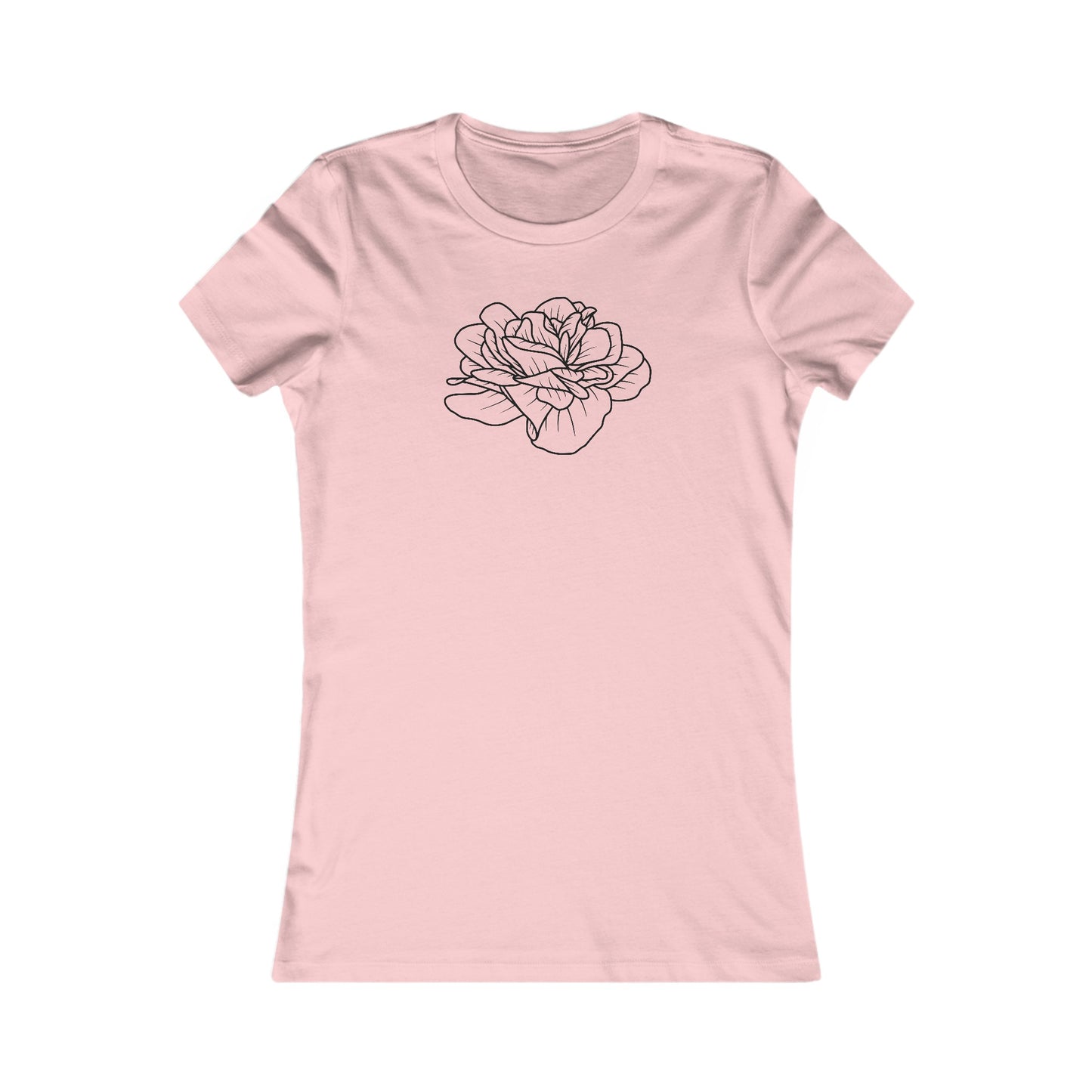 Rose Outline Fitted Tee